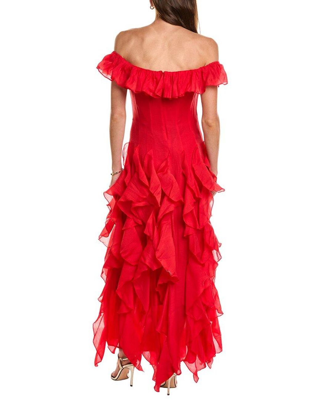 Elliatt Red Yvette Ruffle Gown