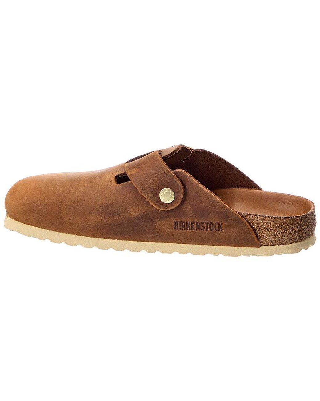 Birkenstock Brown Boston Big Buckle Narrow Oiled Leather Clog