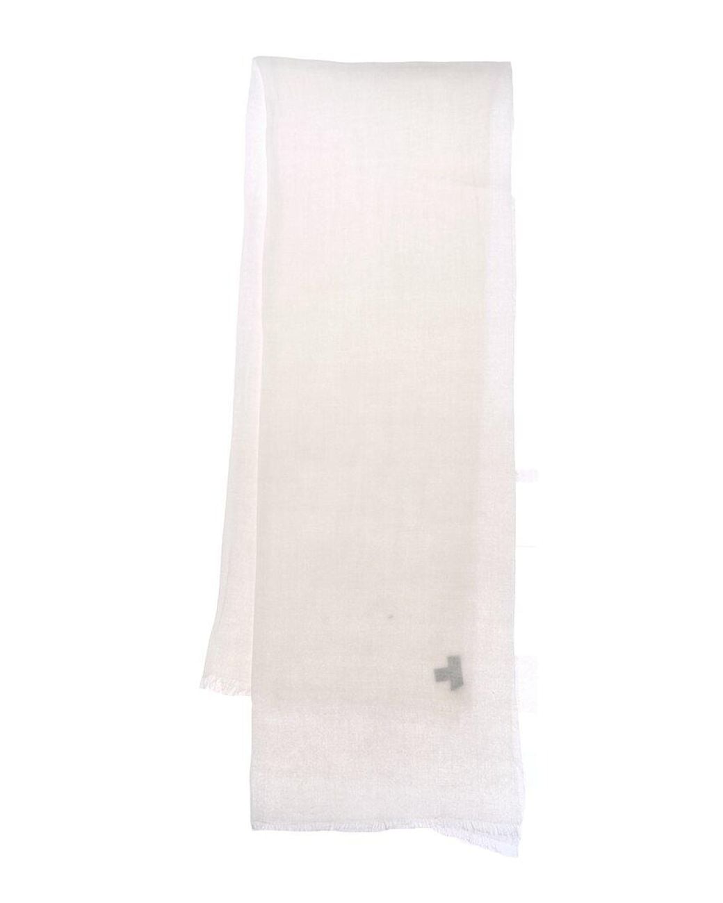 Bruno Magli White Cashmere-Blend Scarf