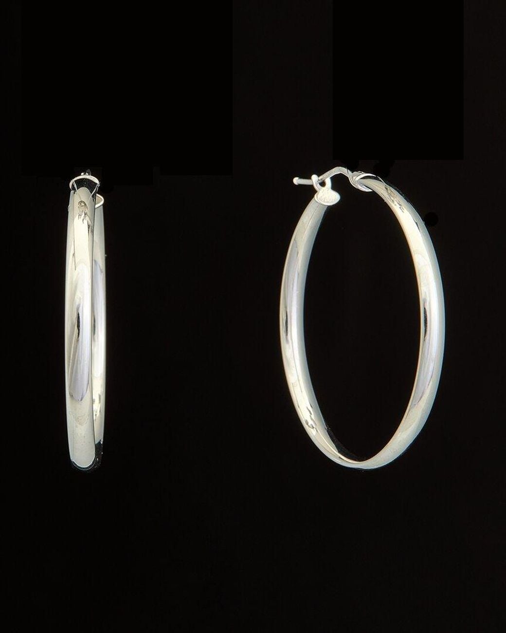 Italian Gold Black 14k Polished Hoops
