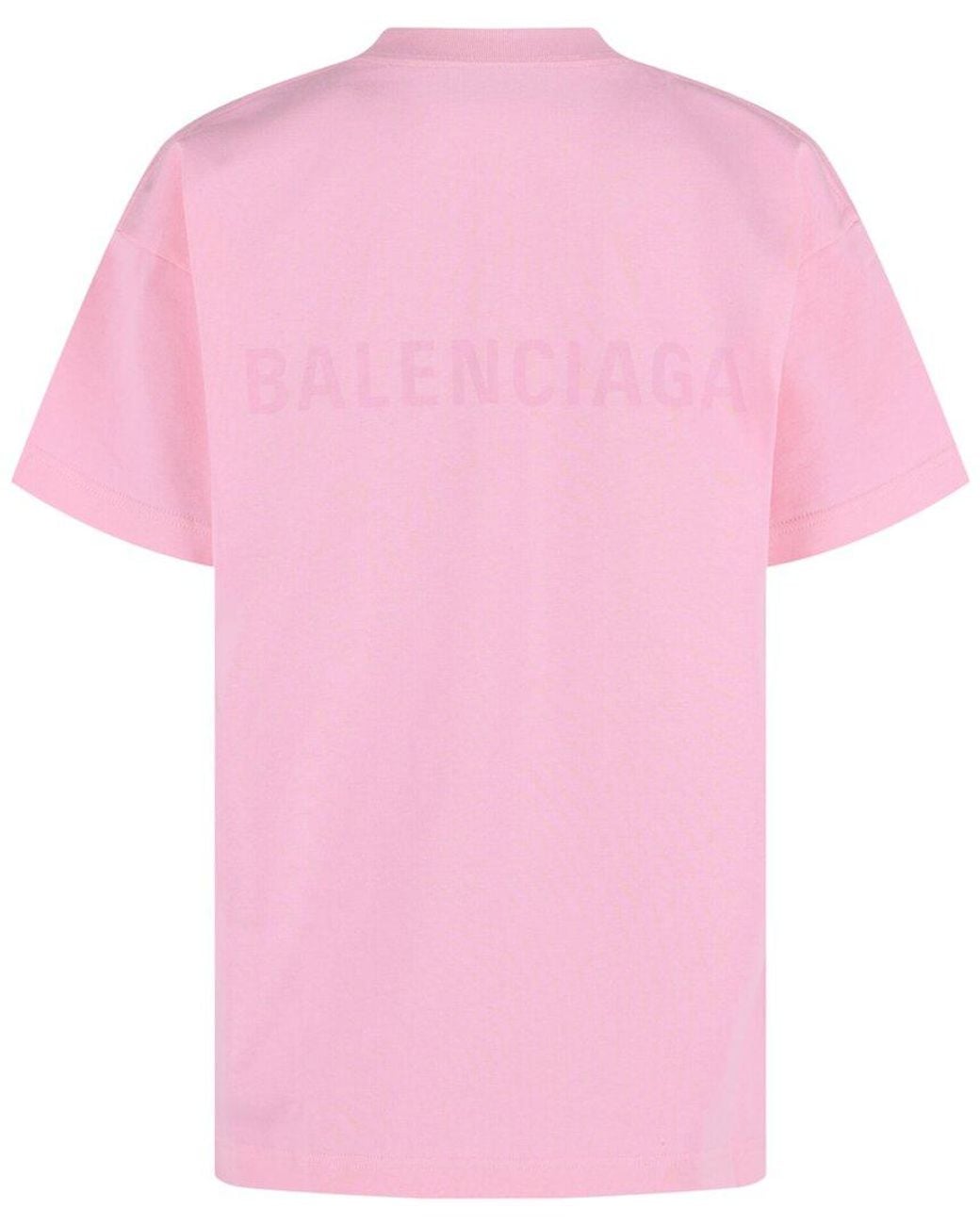 Balenciaga Pink Medium-Fit Tonal Logo T-Shirt