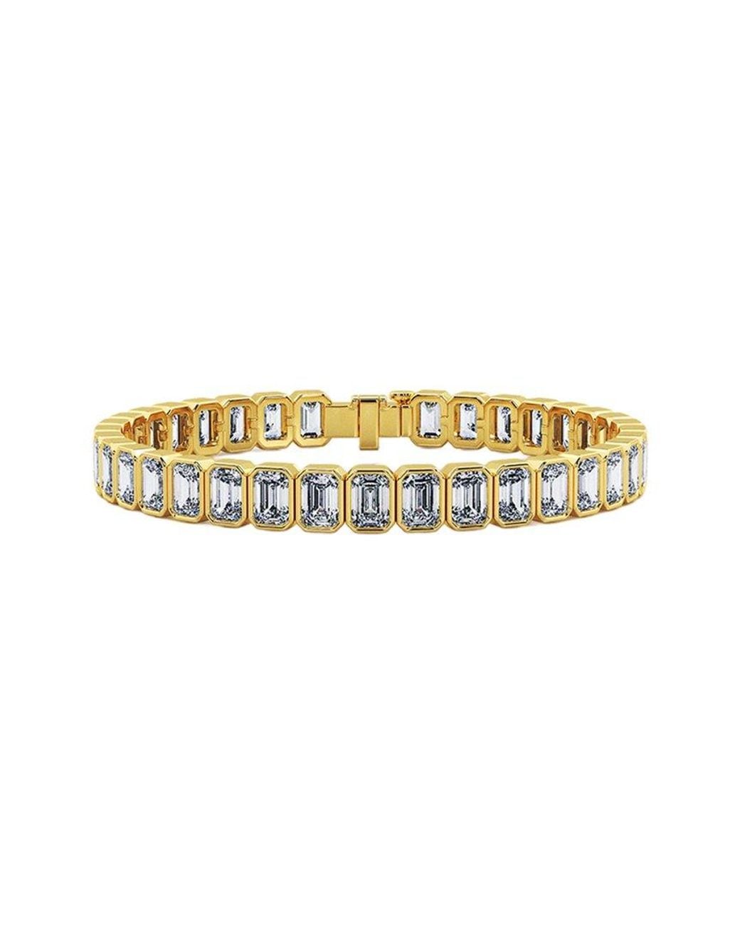 Lab Grown Diamonds Metallic 14K 15.50 Ct. Tw. Lab-Grown Diamond Tennis Bracelet
