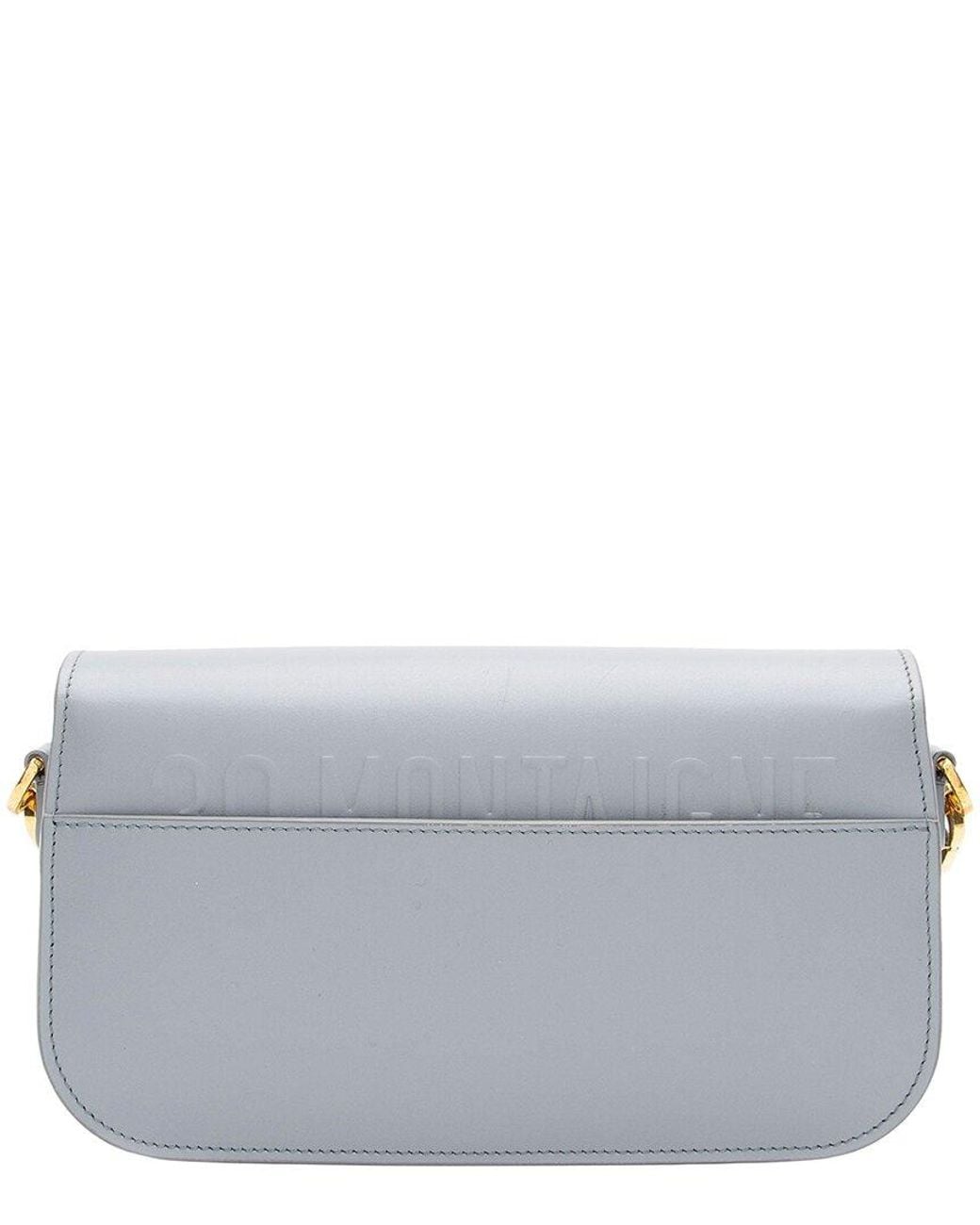 Dior Gray Grey Calfskin 30 Montaigne Avenue Small Shoulder Bag (authentic Pre- Loved)