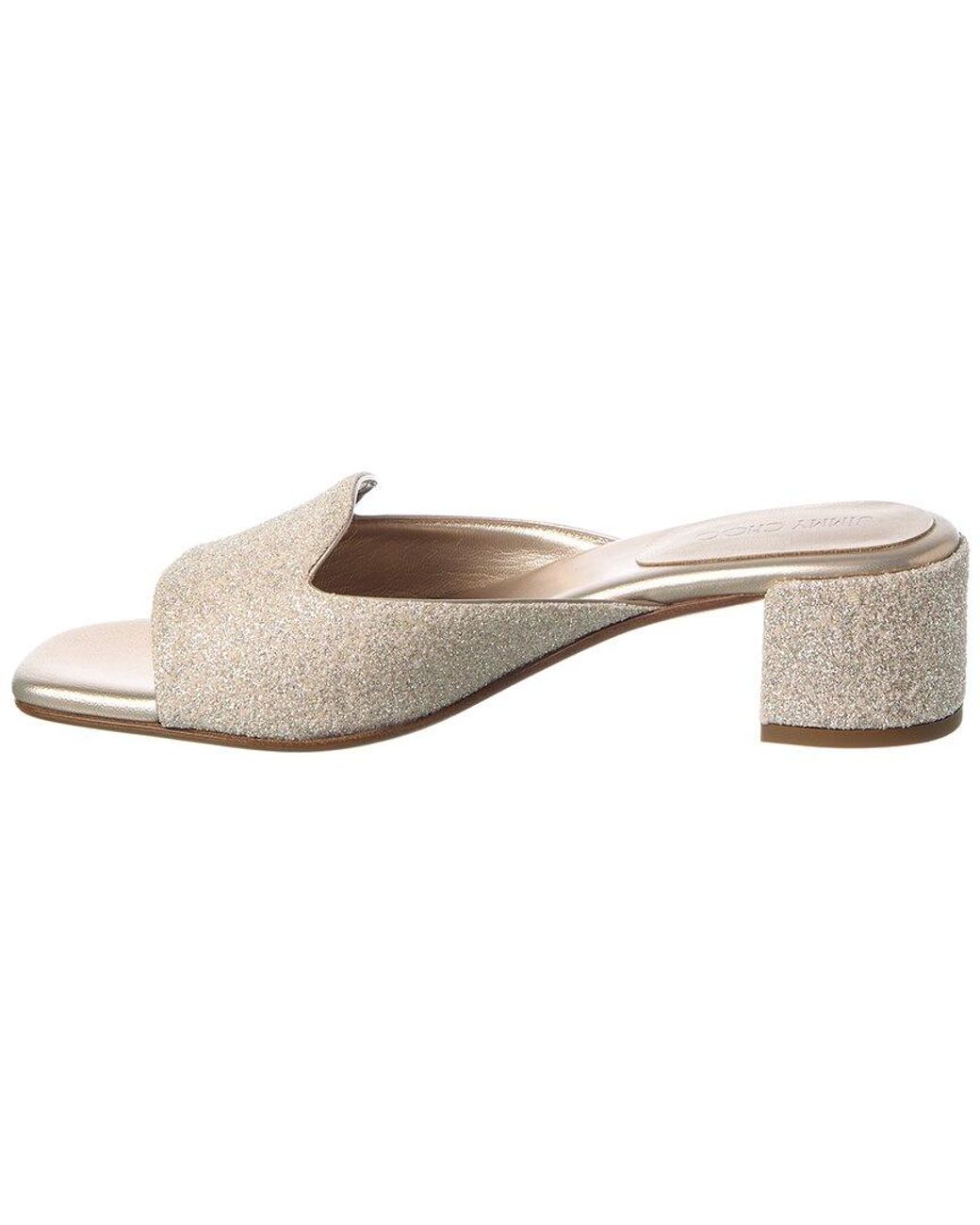 Jimmy Choo White Dina 45 Leather Sandal