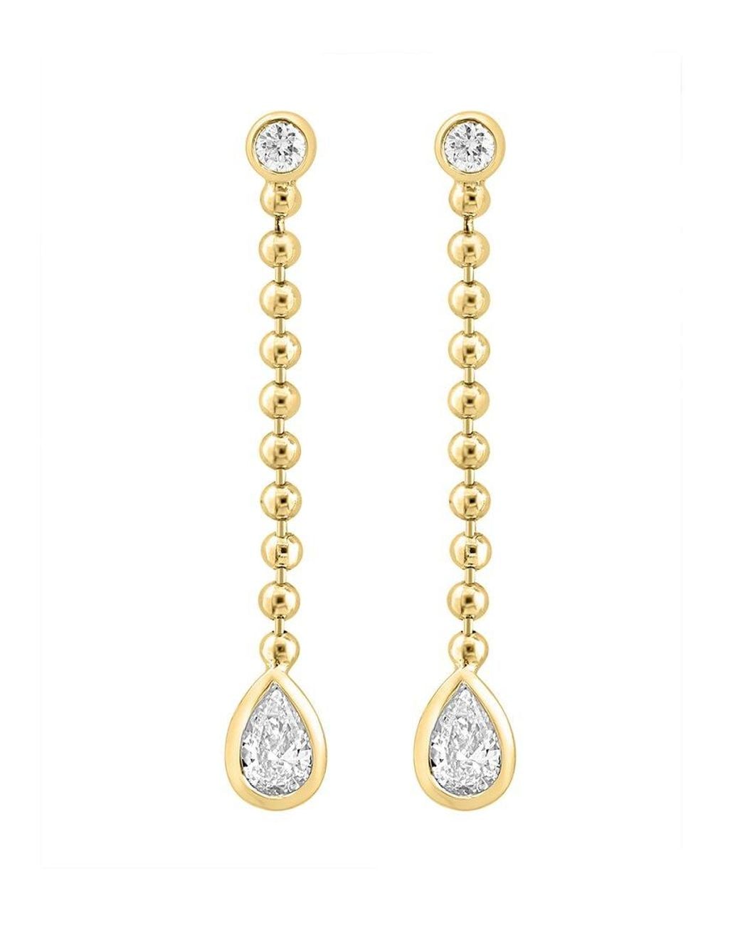 Effy Fine Jewelry Metallic 14K 0.59 Ct. Tw. Lab-Grown Diamond Earrings