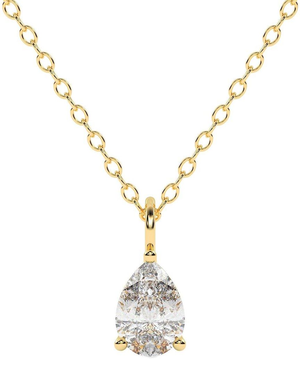 Lab Grown Diamonds Metallic 14k 0.25 Ct. Tw. Lab-grown Diamond Necklace