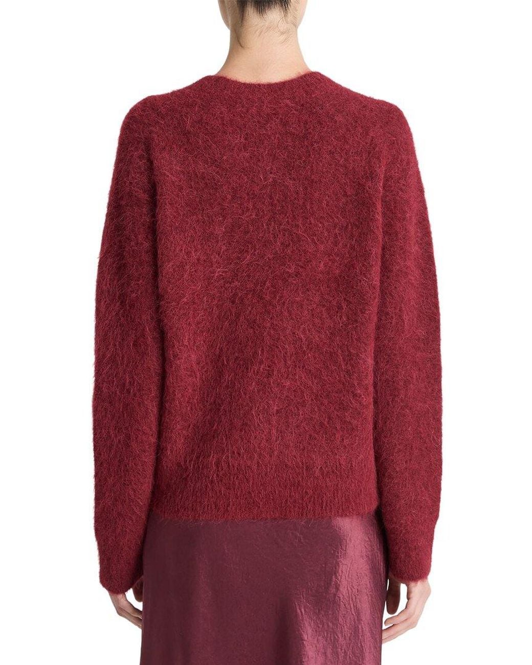 Vince Red Crew Brushed Alpaca-Blend Sweater