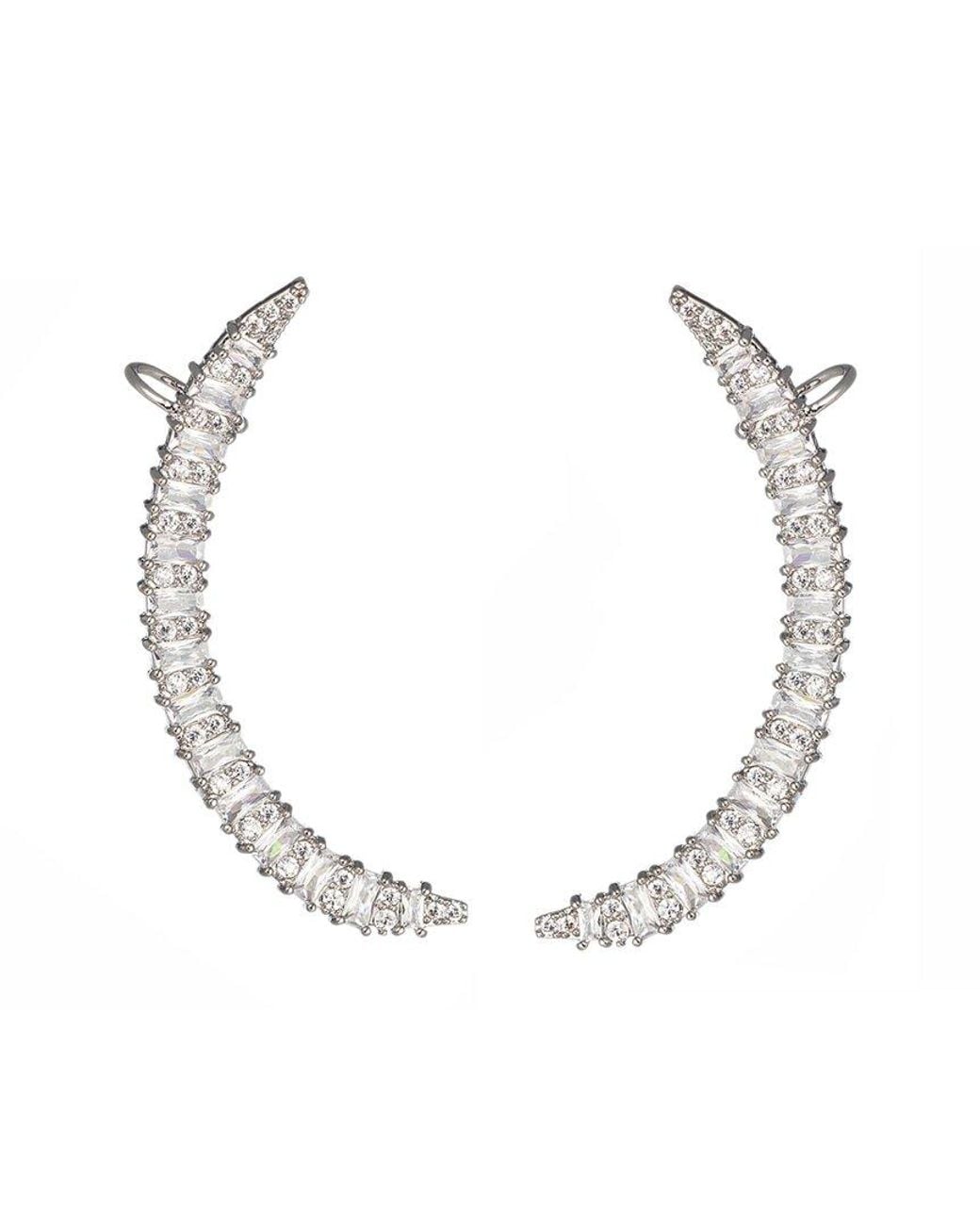 Eye Candy LA Metallic Julia Cz Cuff Earrings