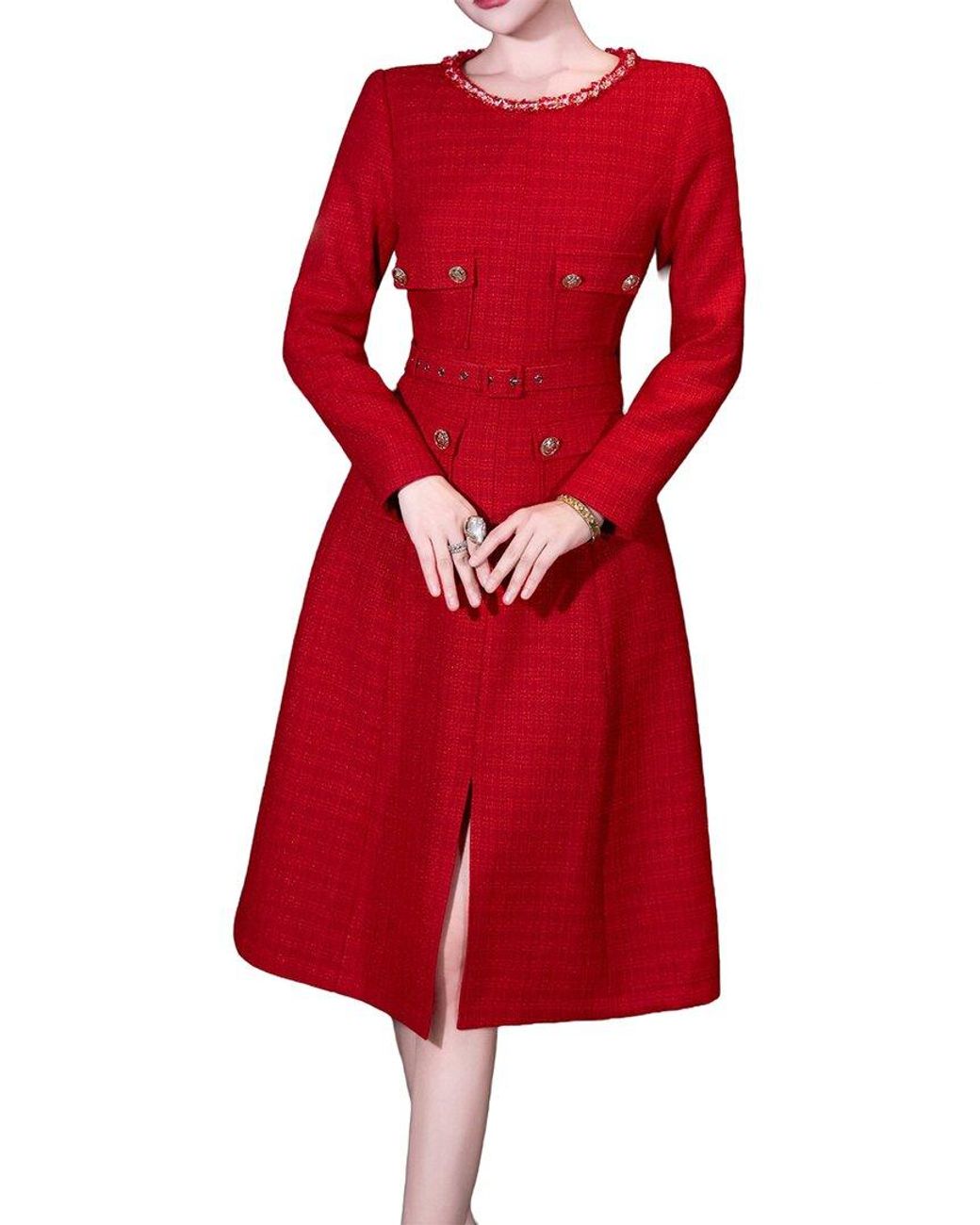 BRC By BURRYCO Red Solid Midi Dress