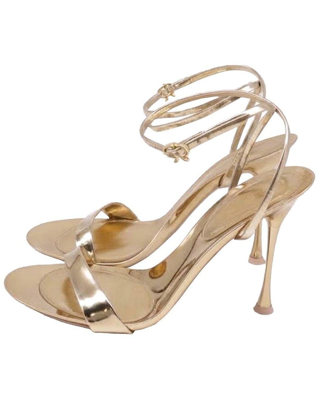 Gianvito Rossi Metallic Metal Ankle Strap Sandal (Authentic Pre-Loved)