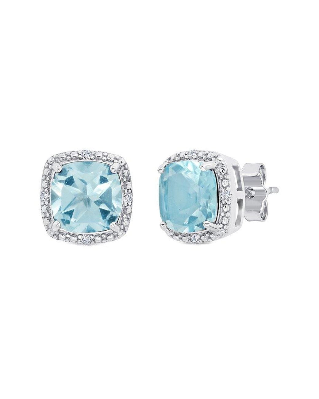 MaxColor Blue 3.03 Ct. Tw. Topaz Stud Earrings