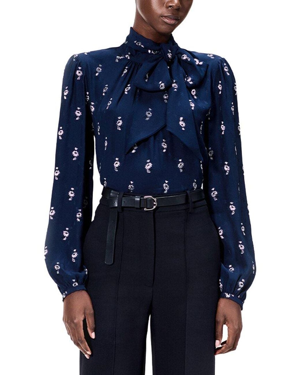 Adam Lippes Blue Joan Silk-Blend Blouse