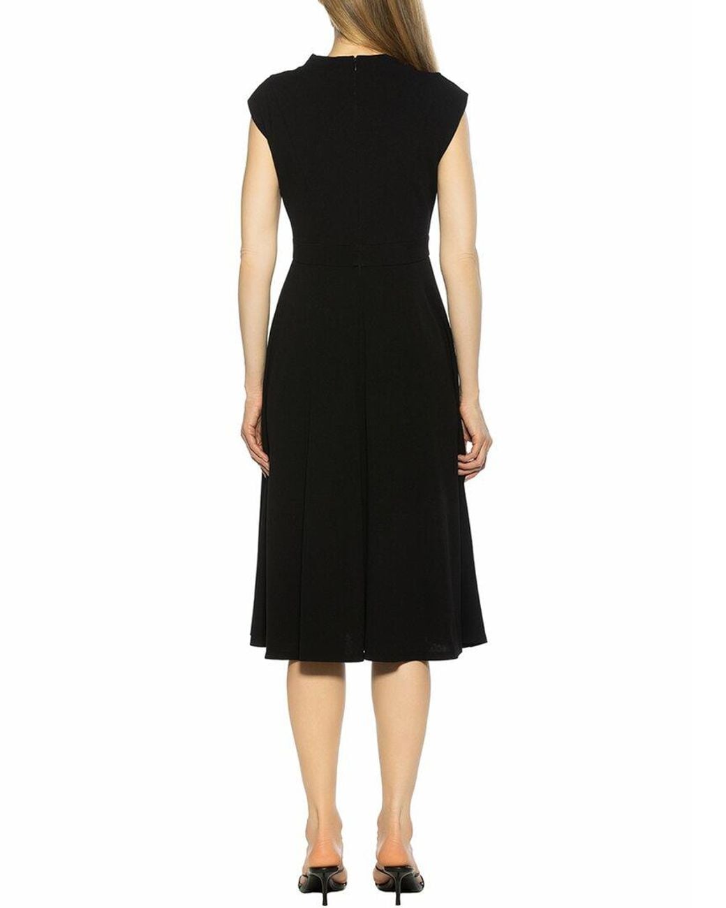 Alexia Admor Black Yara U Neck Fit & Flare Midi Dress