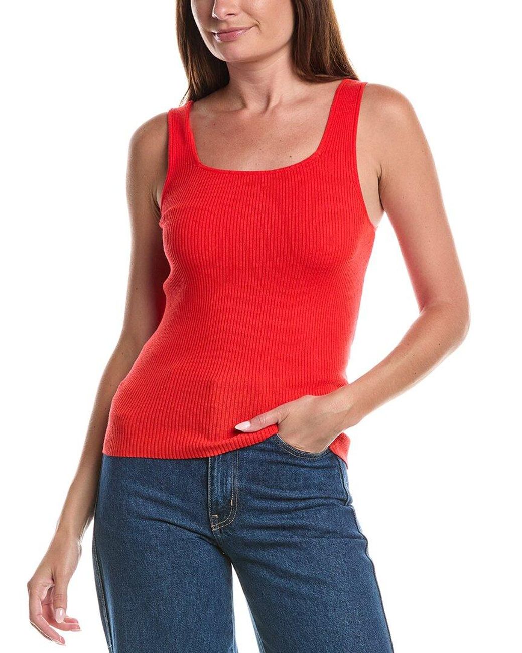 Splendid Red Ribbed Sweater Tank