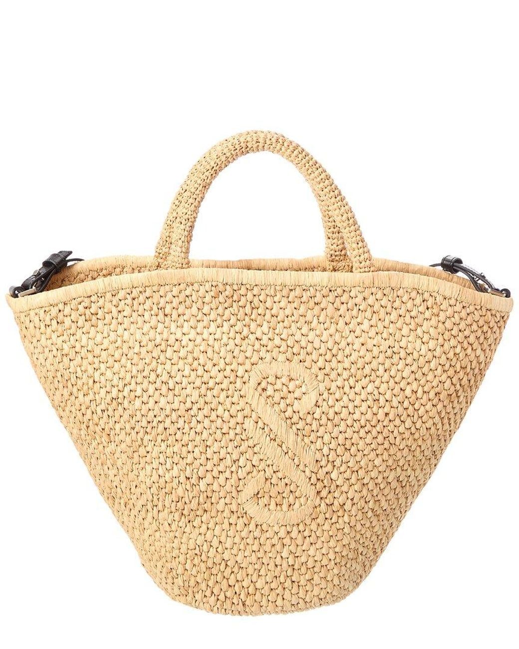 Proenza Schouler Natural Raffia & Leather Tote
