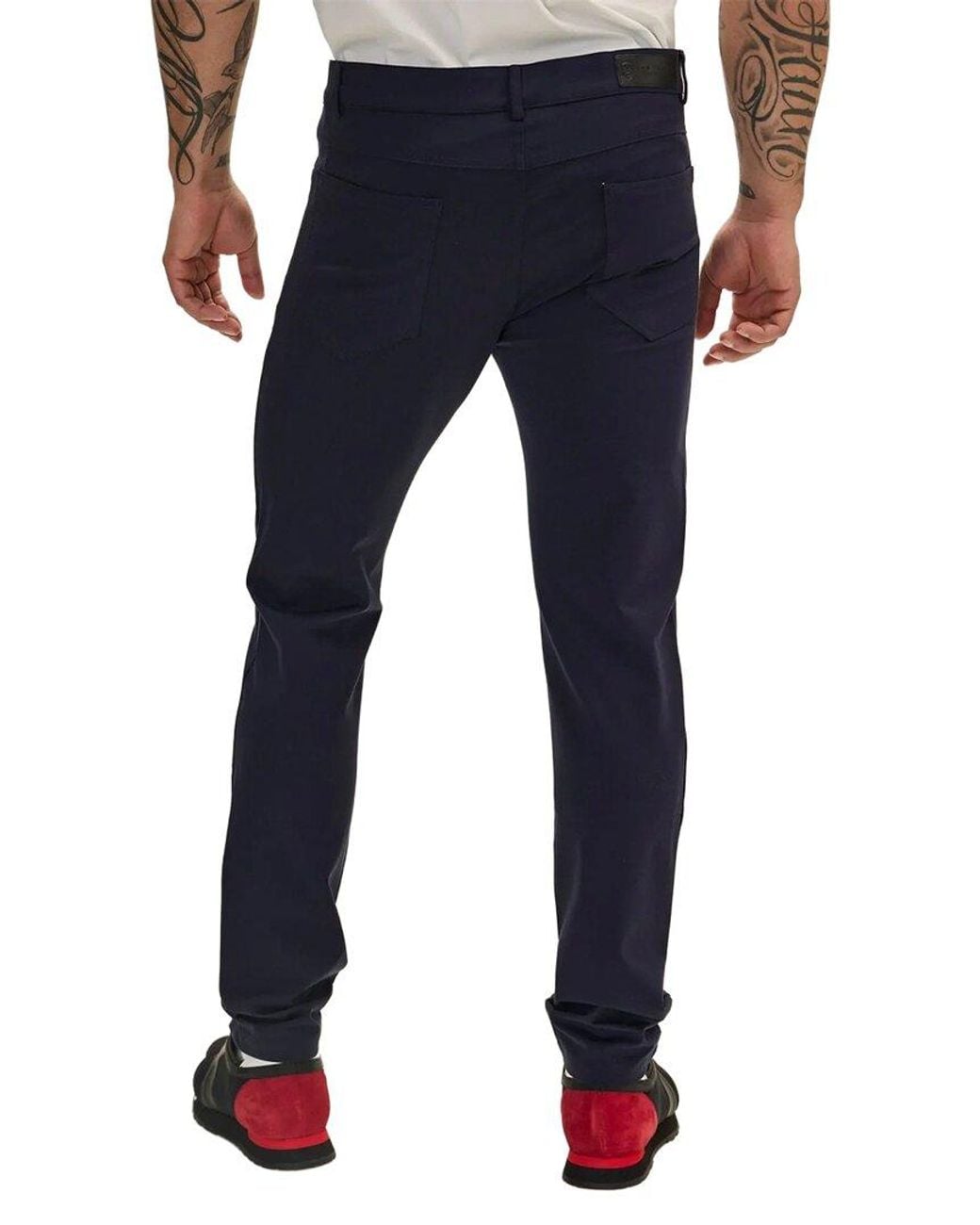 Ron Tomson Blue Lightweight Fitted Casual Pant for men