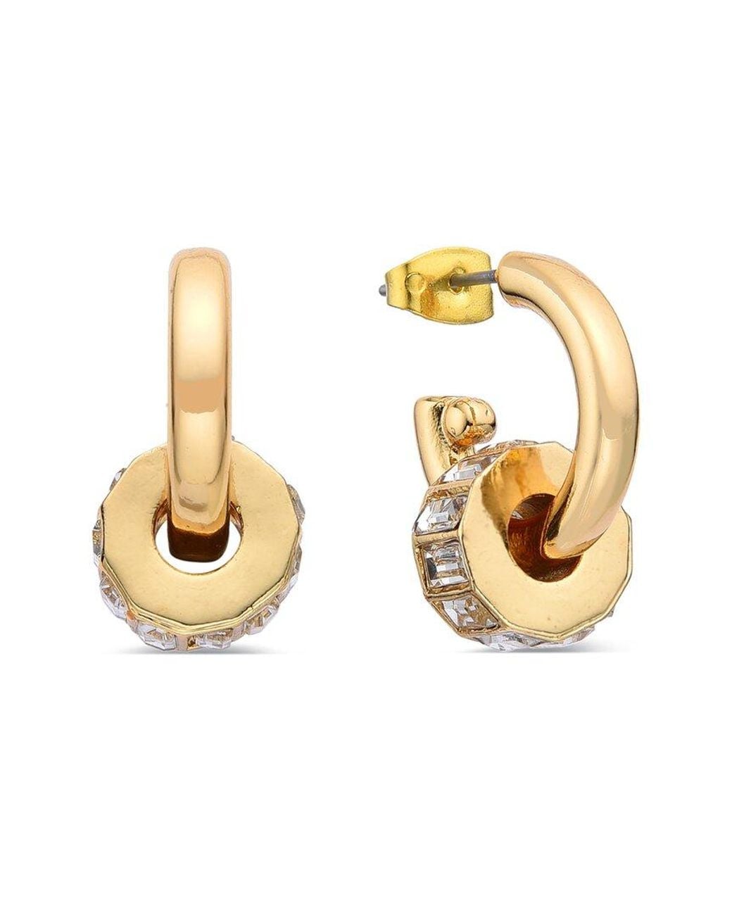 Eye Candy LA Metallic Cz Claire Half Loop Earrings
