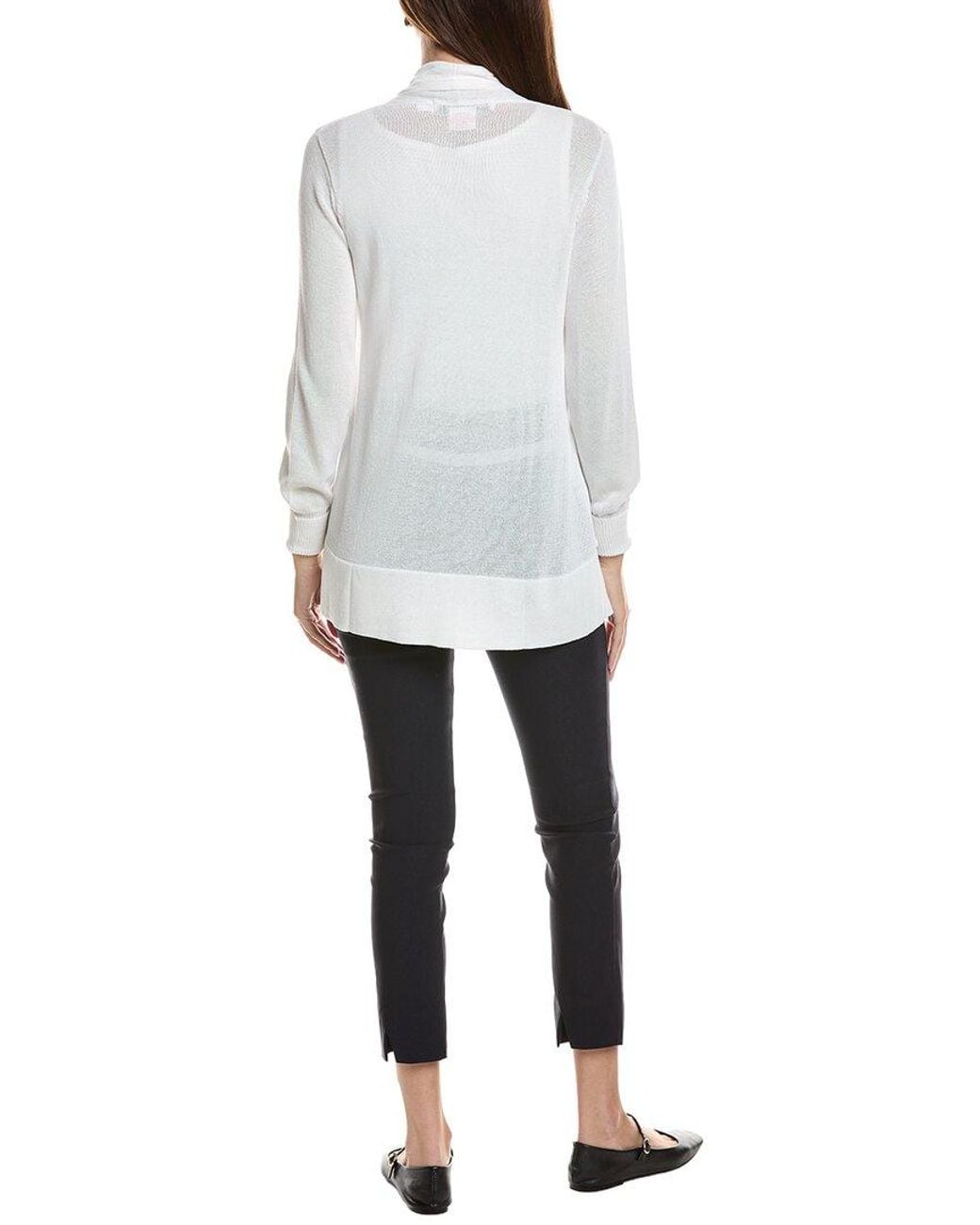 Gretchen Scott White Open Cardigan Sweater