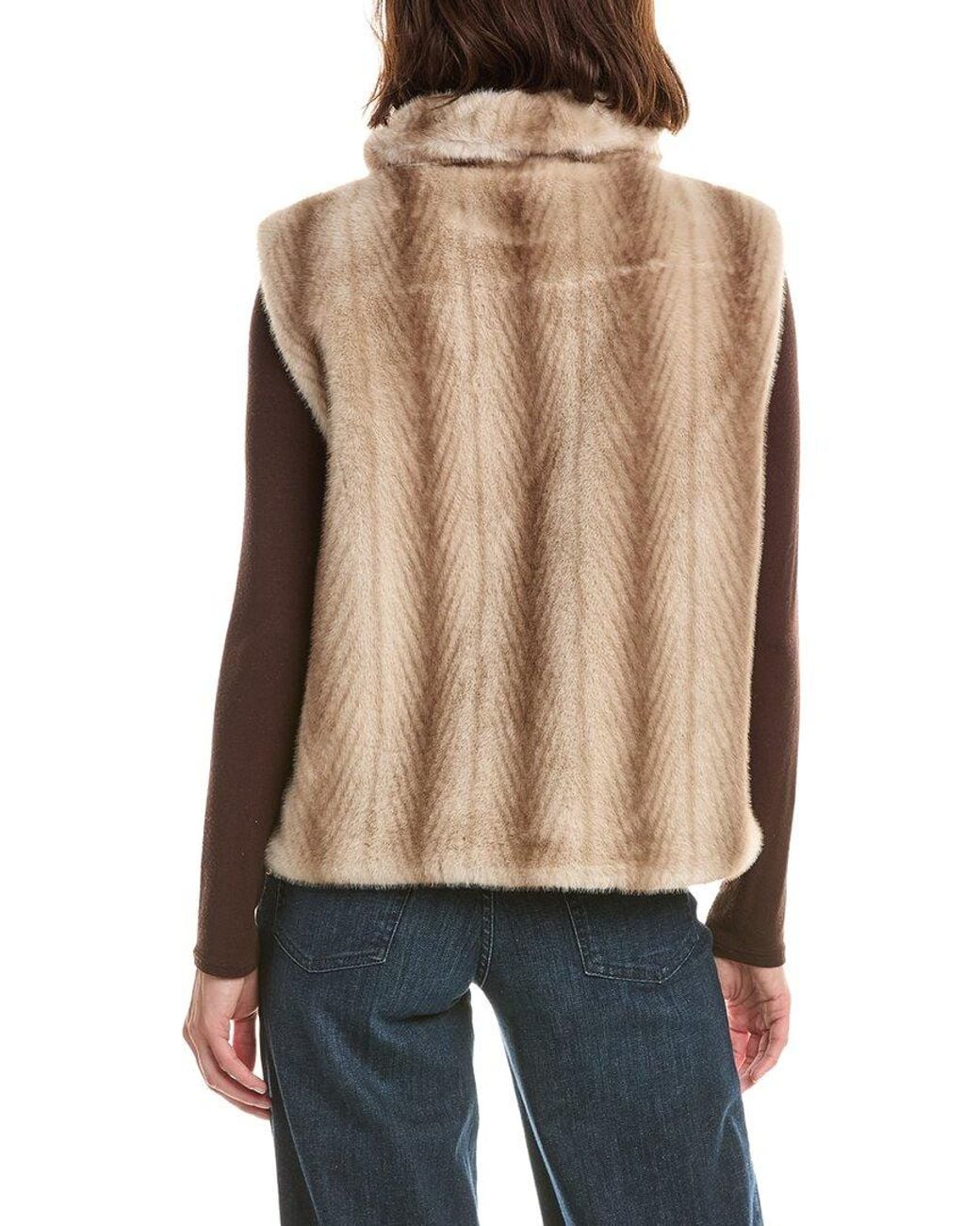 Via Spiga Red Faux Fur Vest