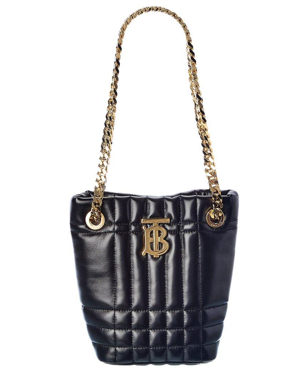ショルダーバッグ・ポシェット BURBERRY MINI LOLA BUCKET BAG Burberry Lola Mini Quilted Leather Bucket Bag in Black | Lyst