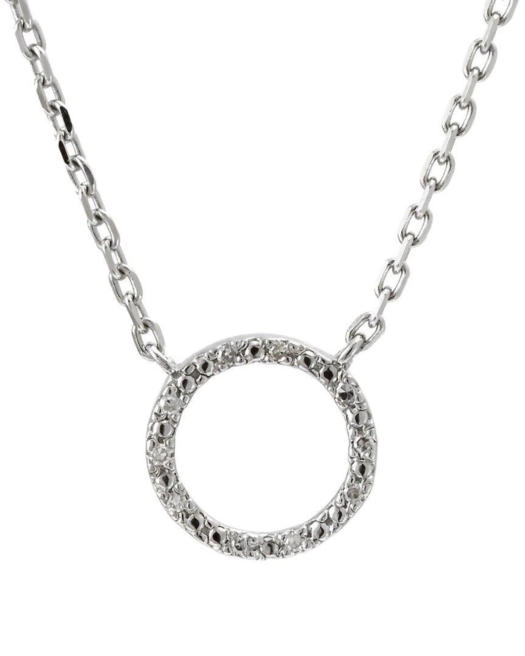 Diamond Select Cuts Metallic Silver 0.04 Ct. Tw. Diamond Necklace