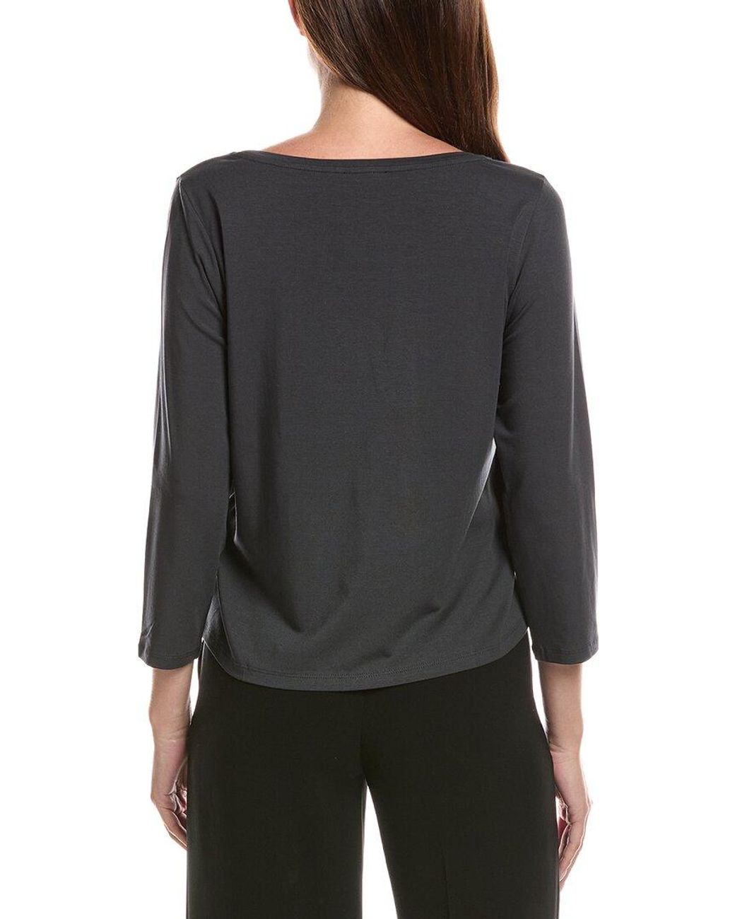 Eileen Fisher Black Scoop Neck Top