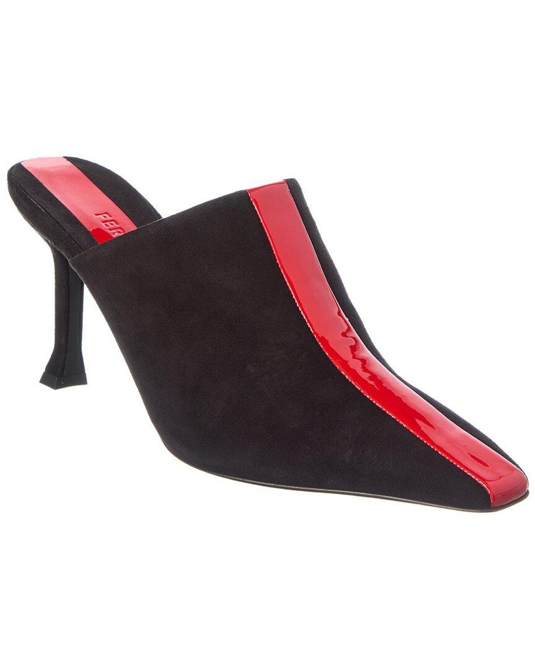 Ferragamo Red Sophye Suede & Patent Mule