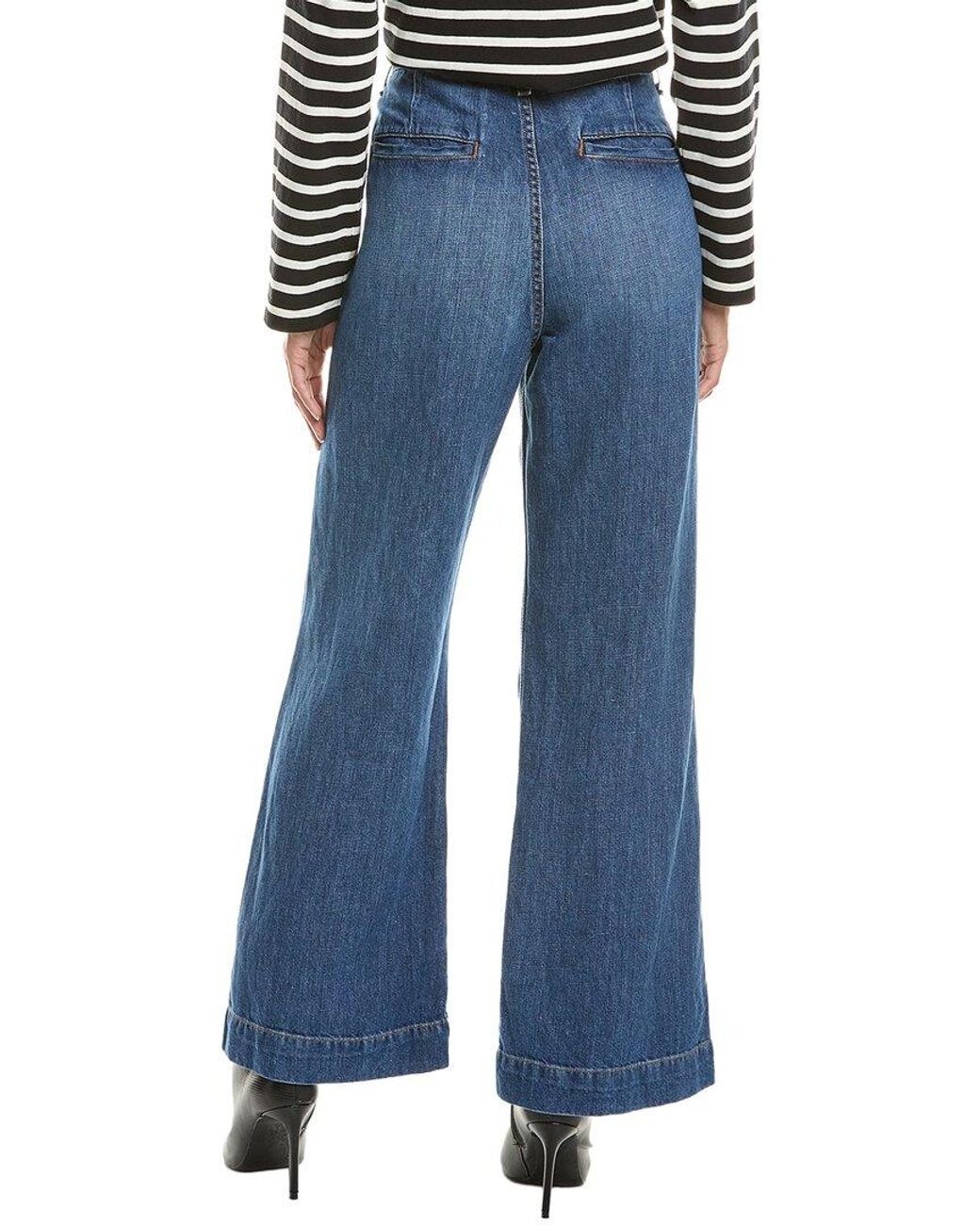 ASKK NY Blue Linen-Blend Roxy Straight Leg Jean
