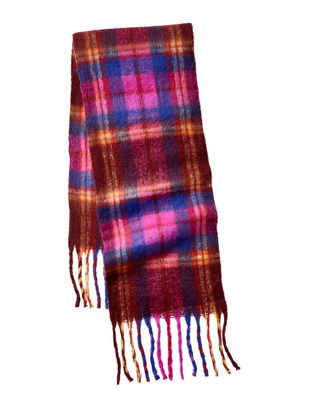 La Fiorentina Red Plush Fringe Scarf