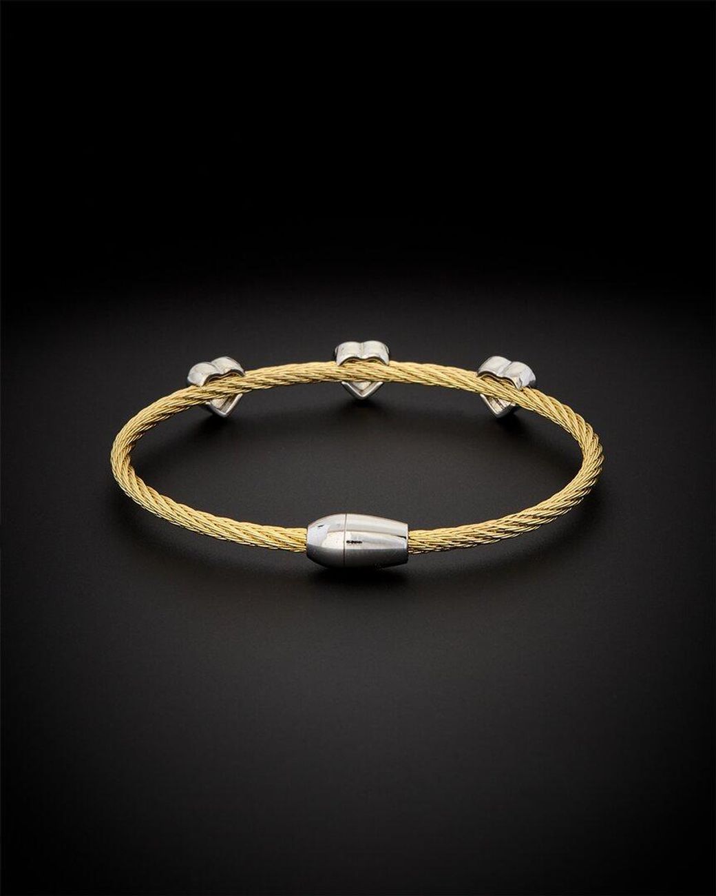 Juvell Black 18k Plated Cz Twisted Mesh Bangle Bracelet