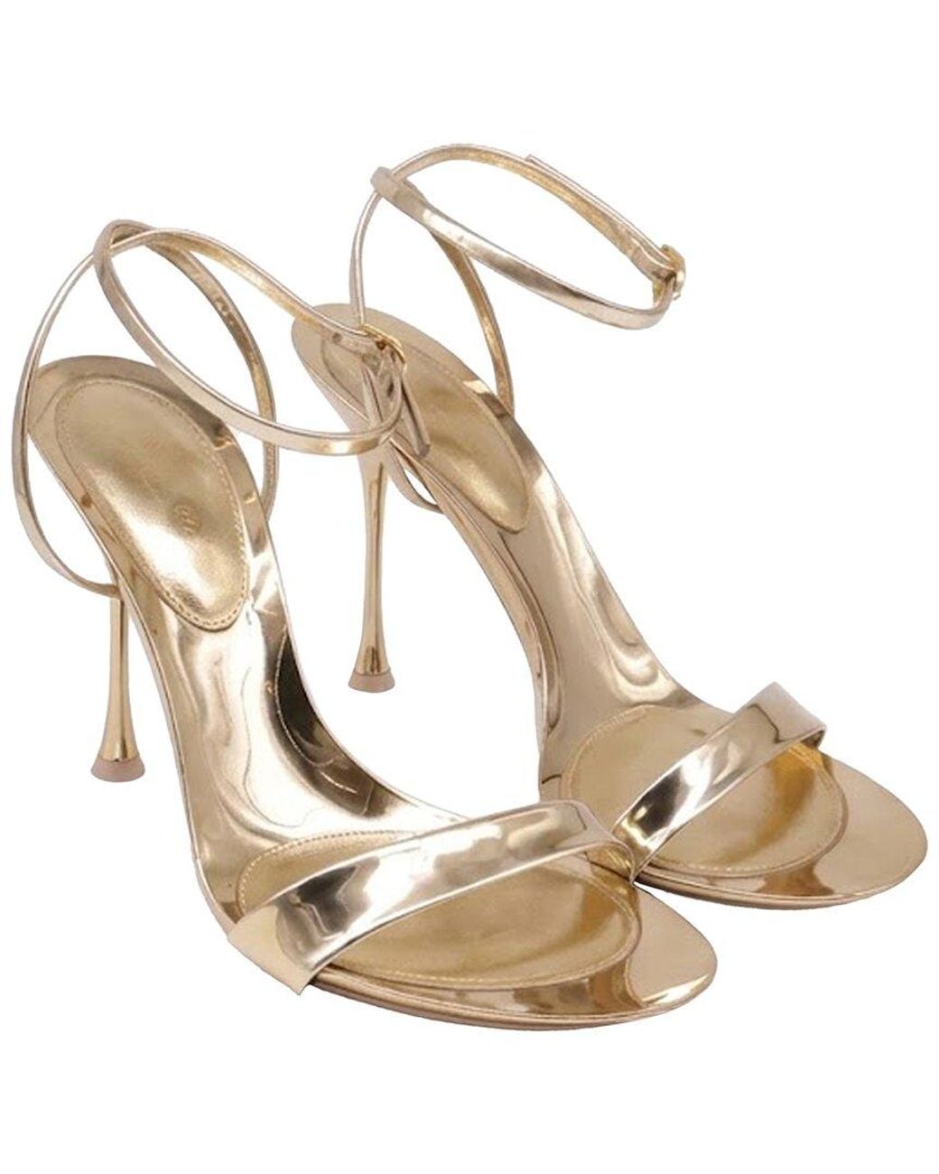 Gianvito Rossi Metallic Metal Ankle Strap Sandal (Authentic Pre-Loved)