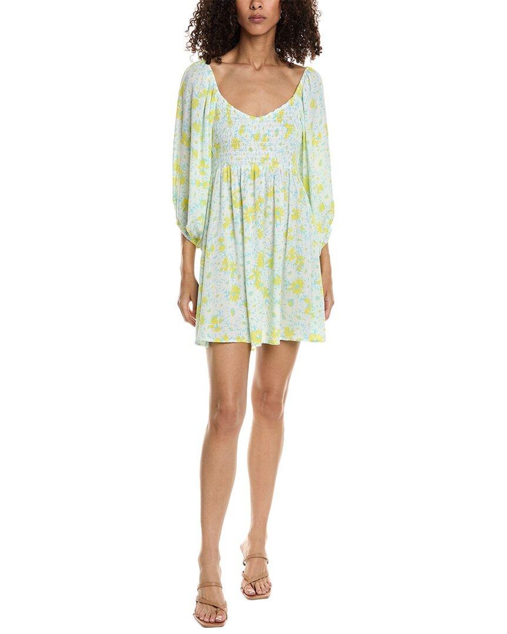 Chaser Brand Green Puff Sleeve Mini Dress