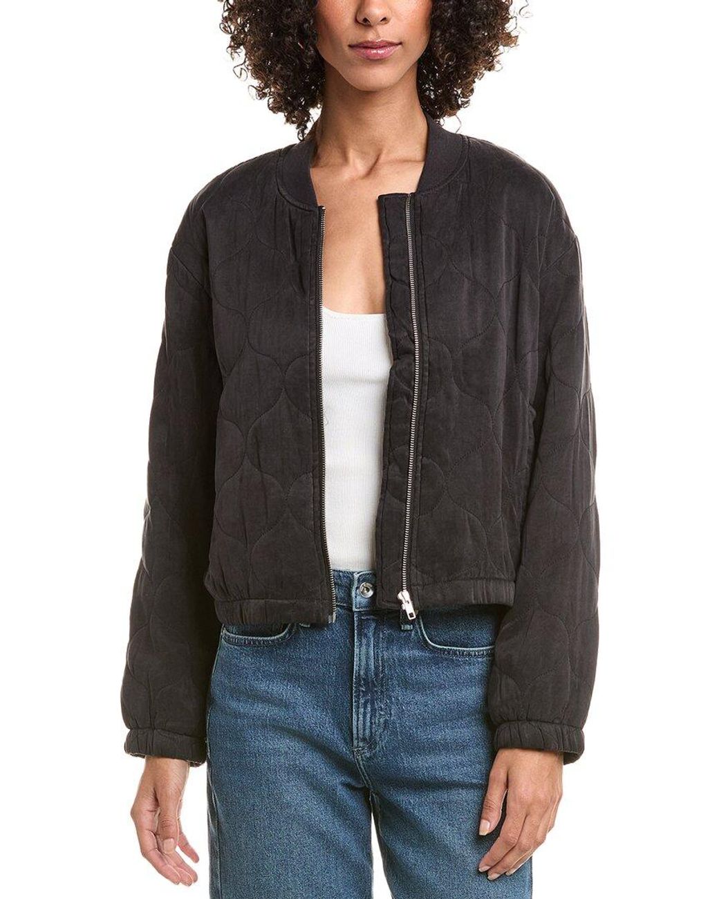 Bella Dahl Gray Wynter Quilted Bomber Jacket