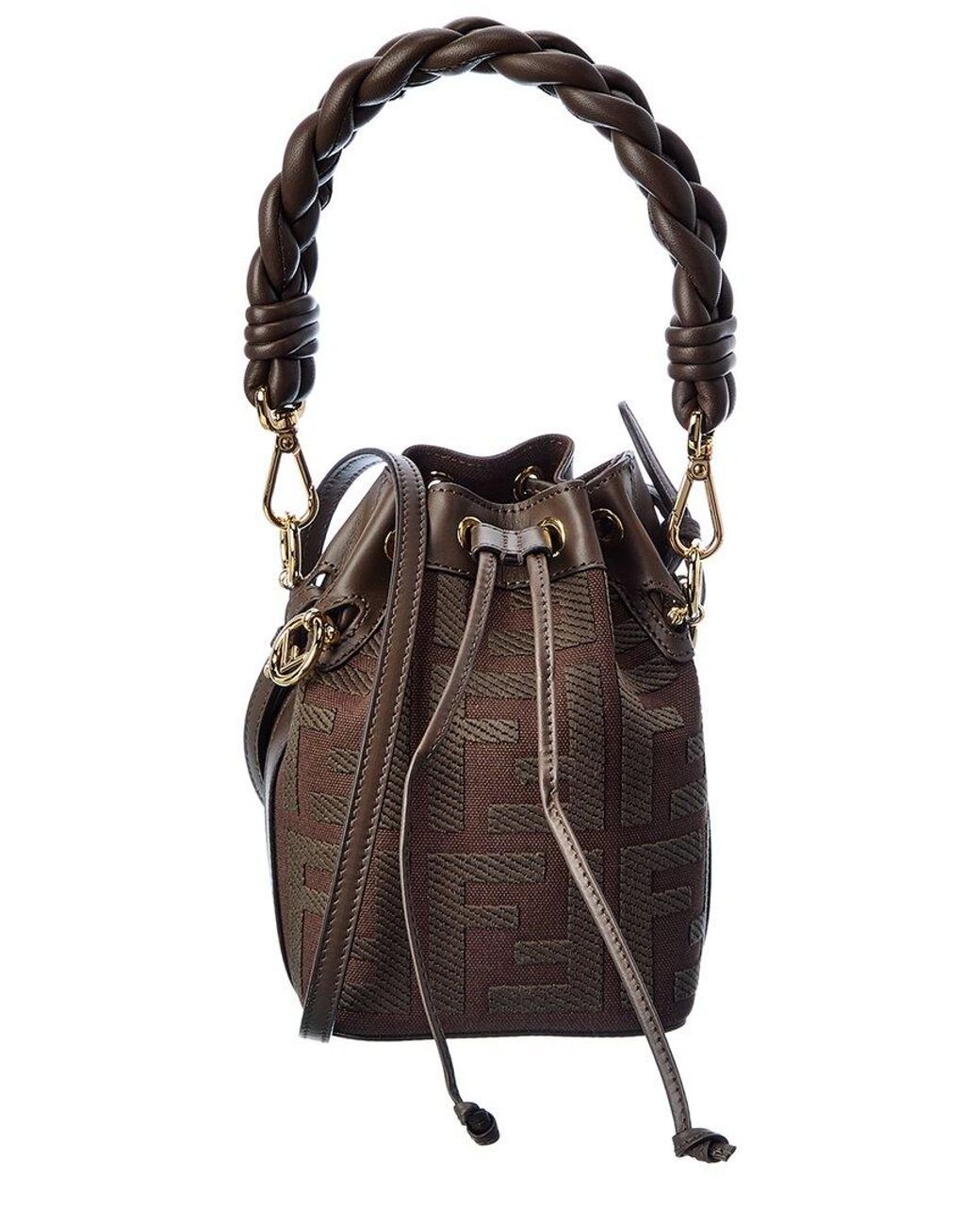 Fendi Women's Mini Mon Tresor Leather Bucket Bag