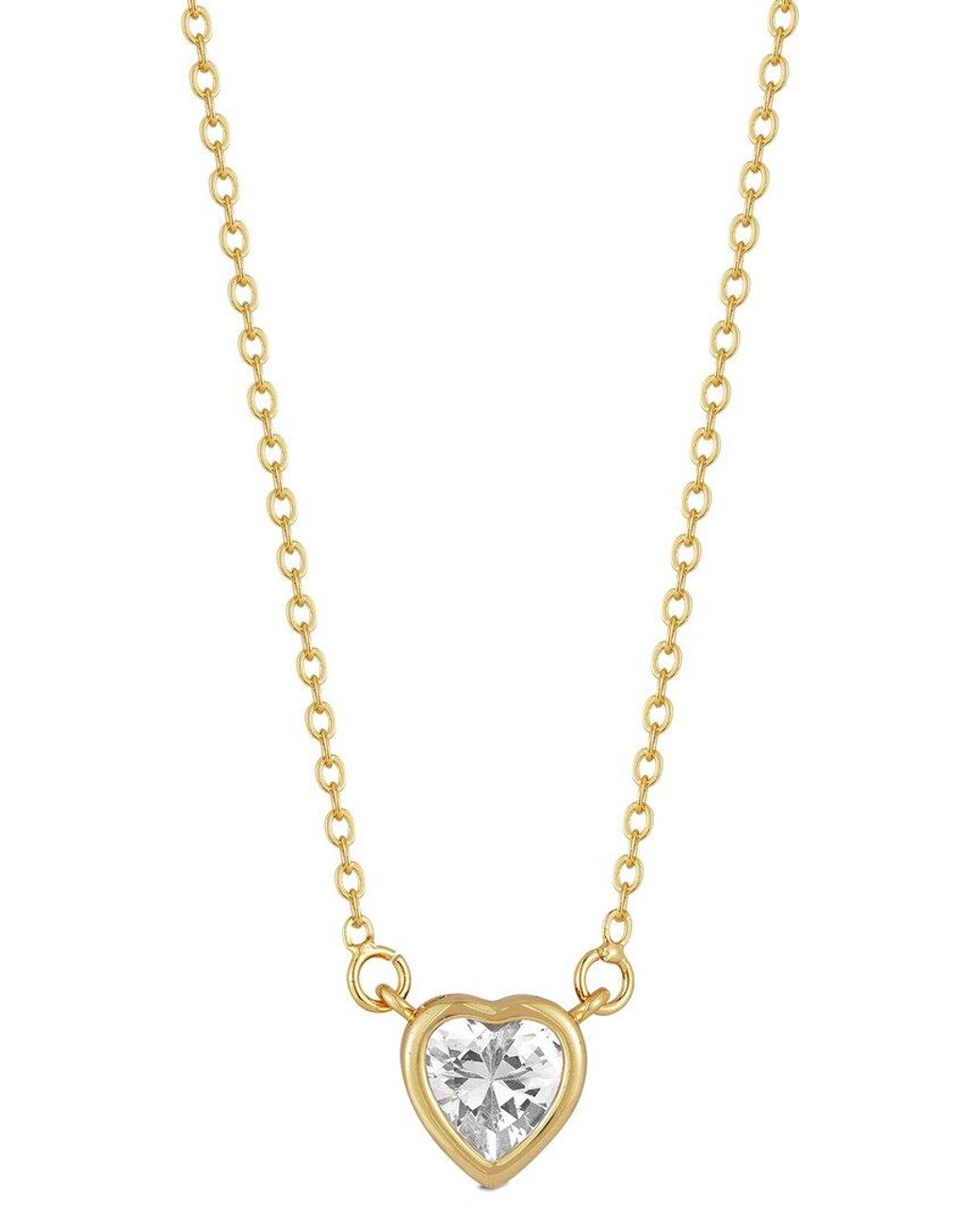 Glaze Jewelry Metallic Plated Cz Heart Pendant Necklace