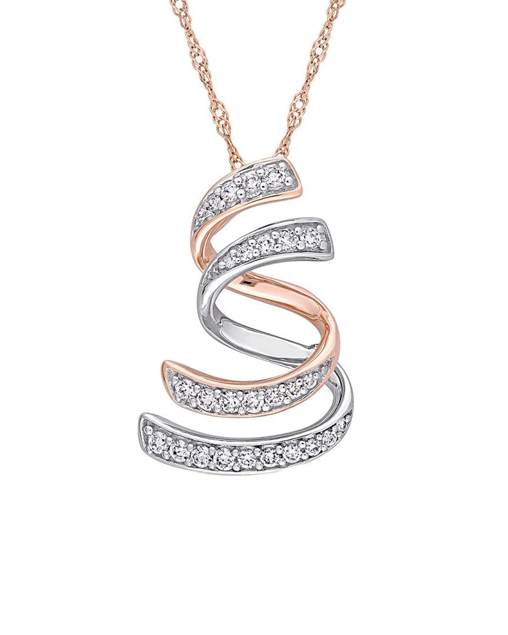 Diamond Select Cuts White 14k Two-tone 0.2 Ct. Tw. Diamond Necklace