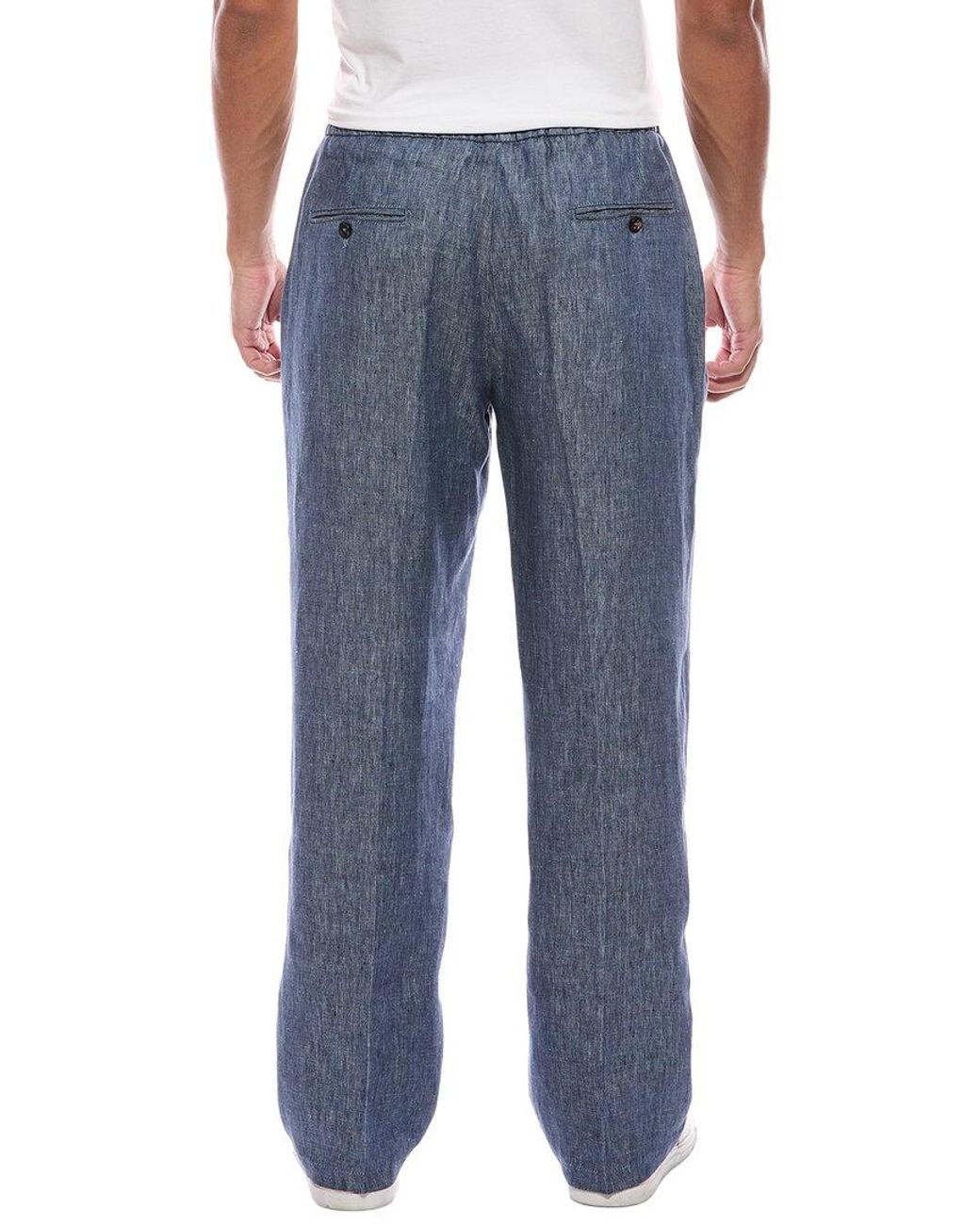 Isaia Blue Linen Pant for men