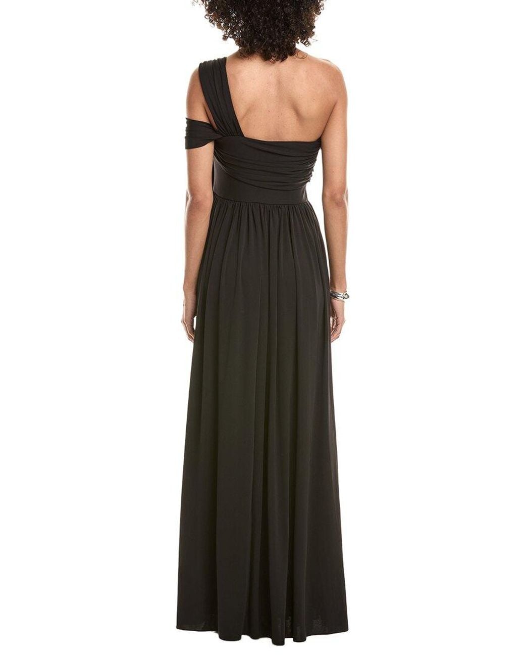 Halston Heritage Black Adena Matte Jersey Dress