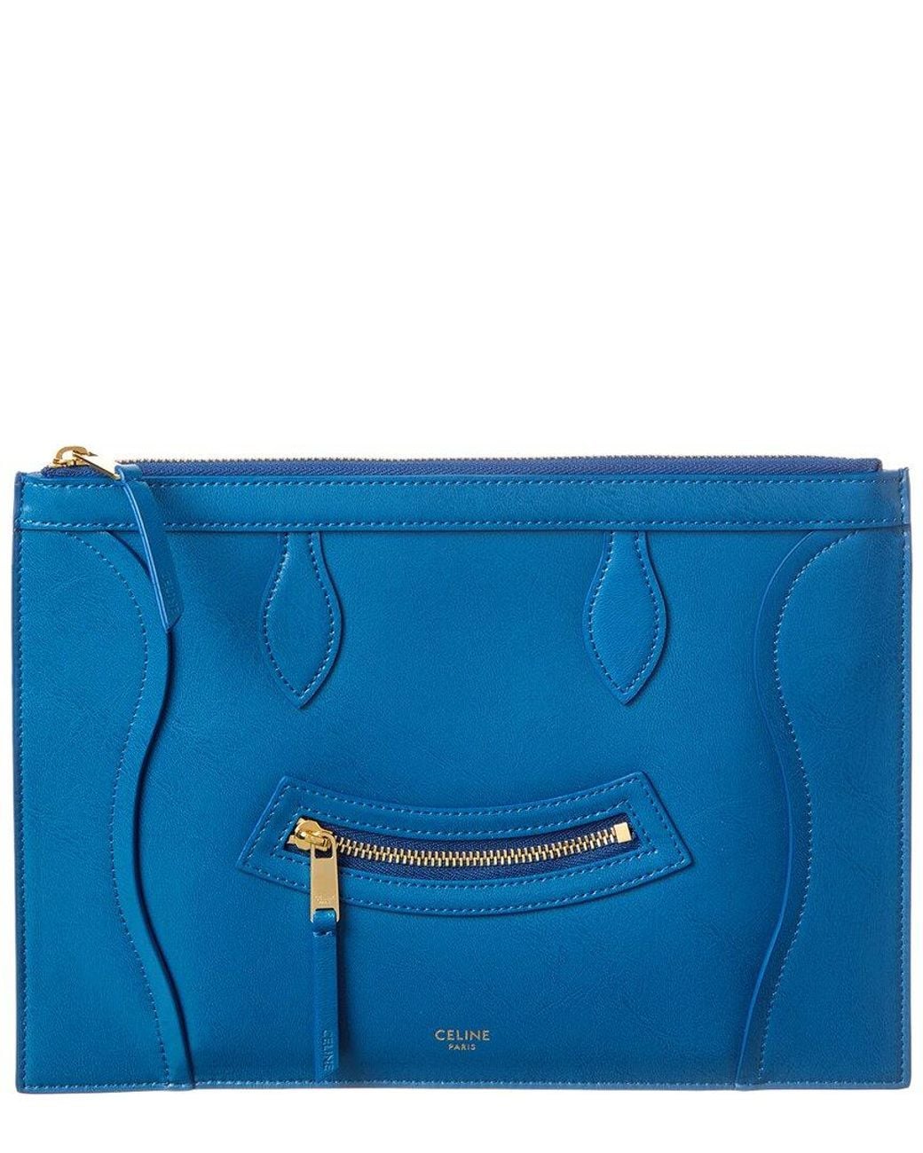 Céline Blue Medium Leather Card Case