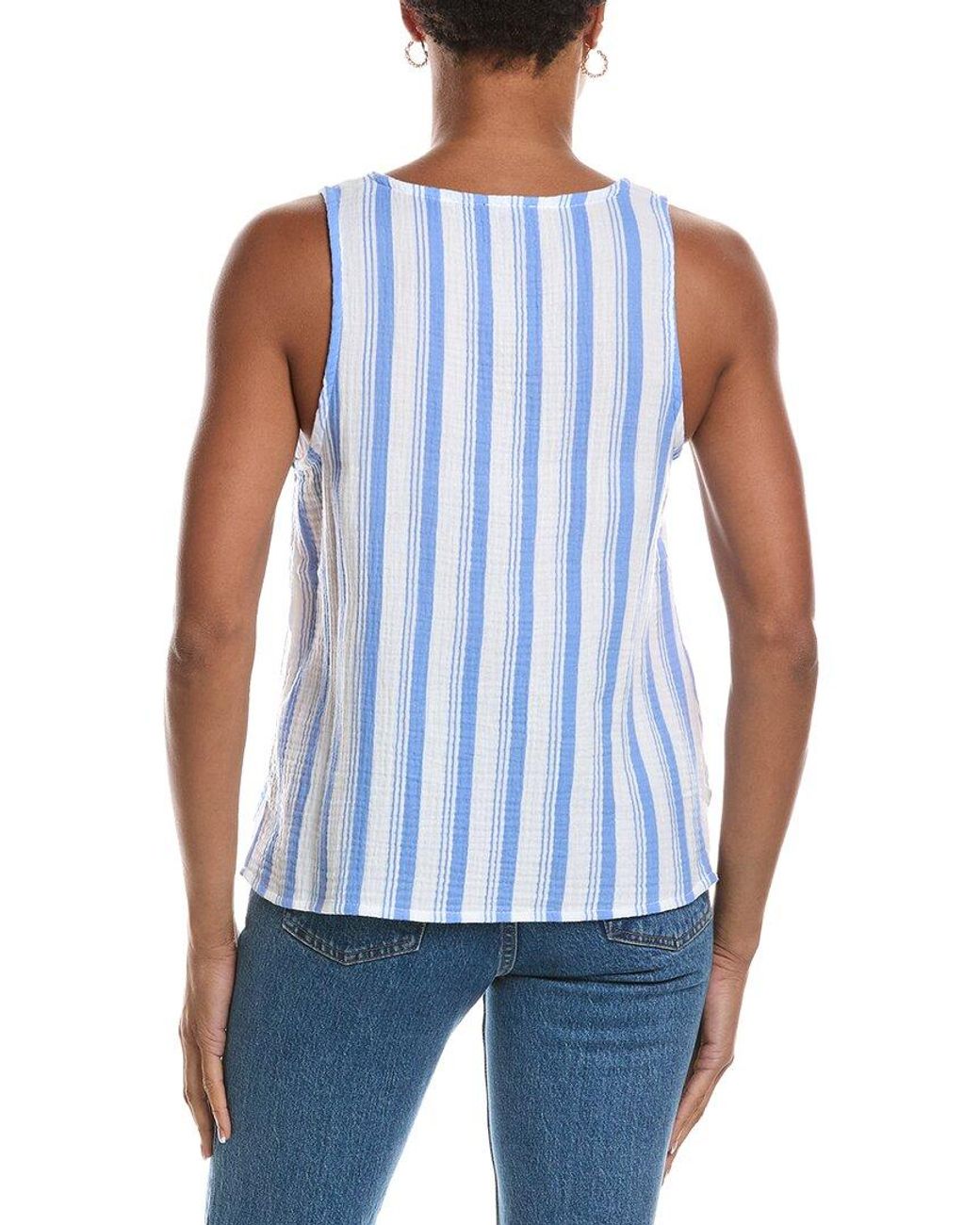 Splendid Blue Gauze Tank Top