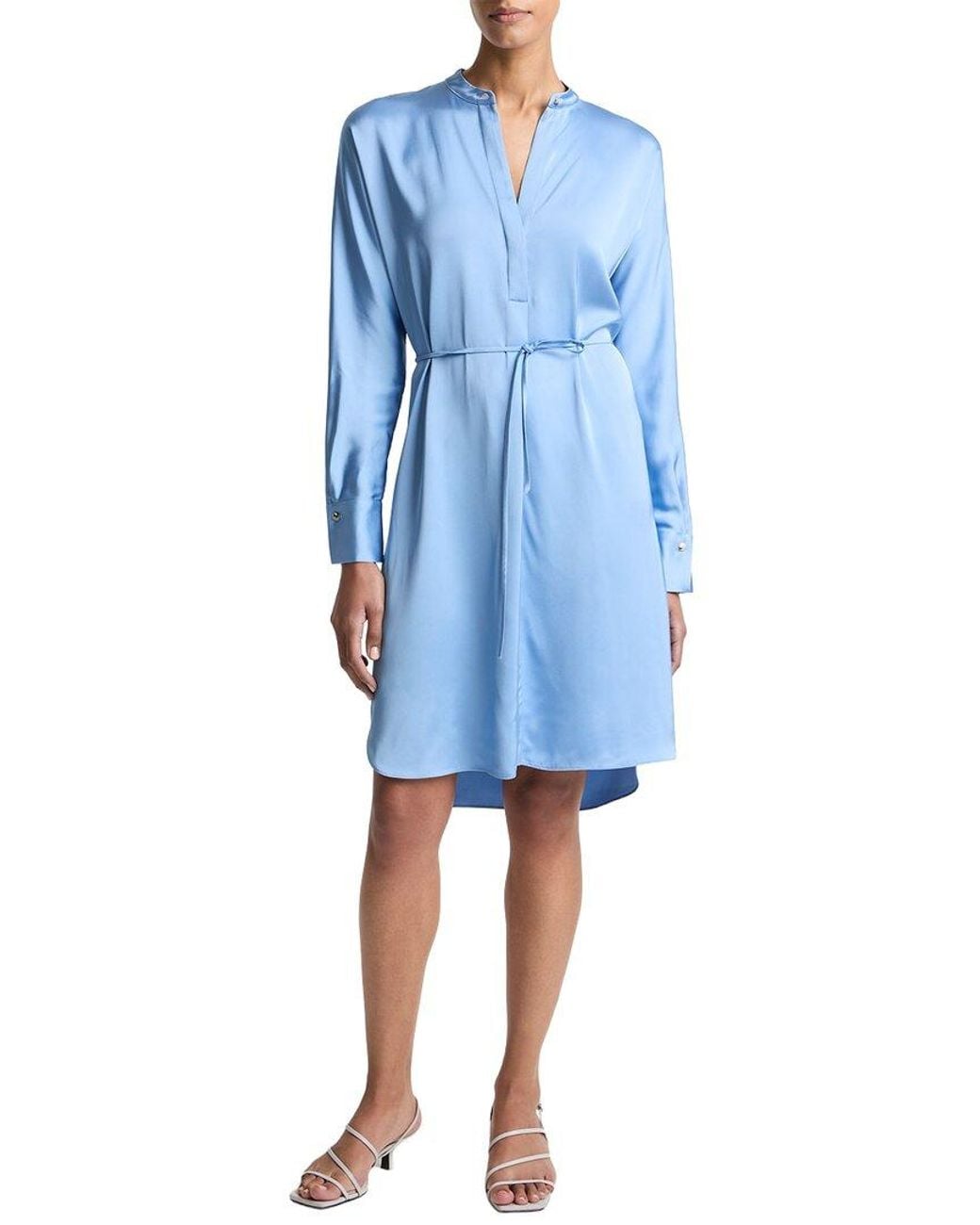 Vince Blue Band Collar Dress