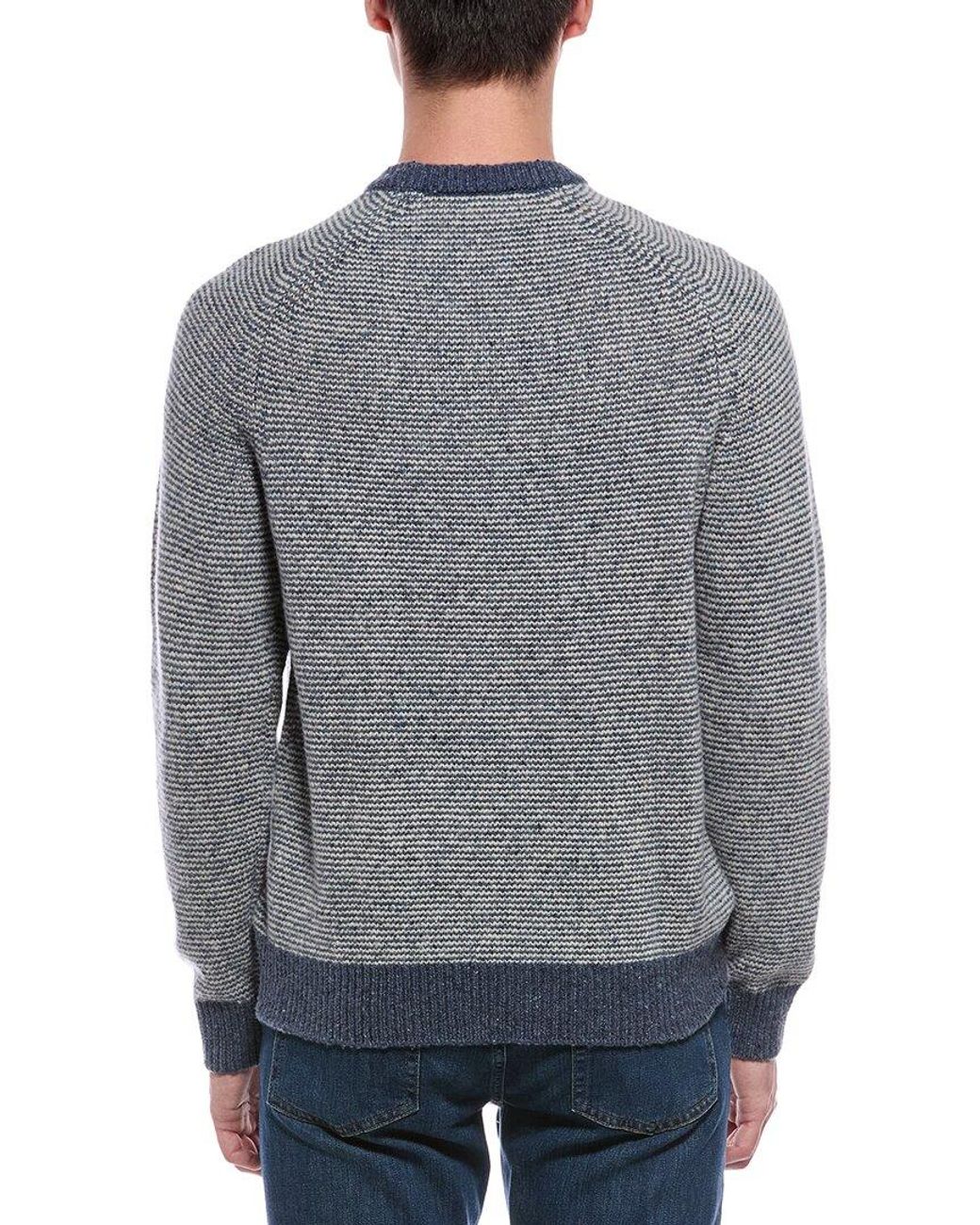 Faherty Brand Gray Donegal Wool Crewneck Sweater for men
