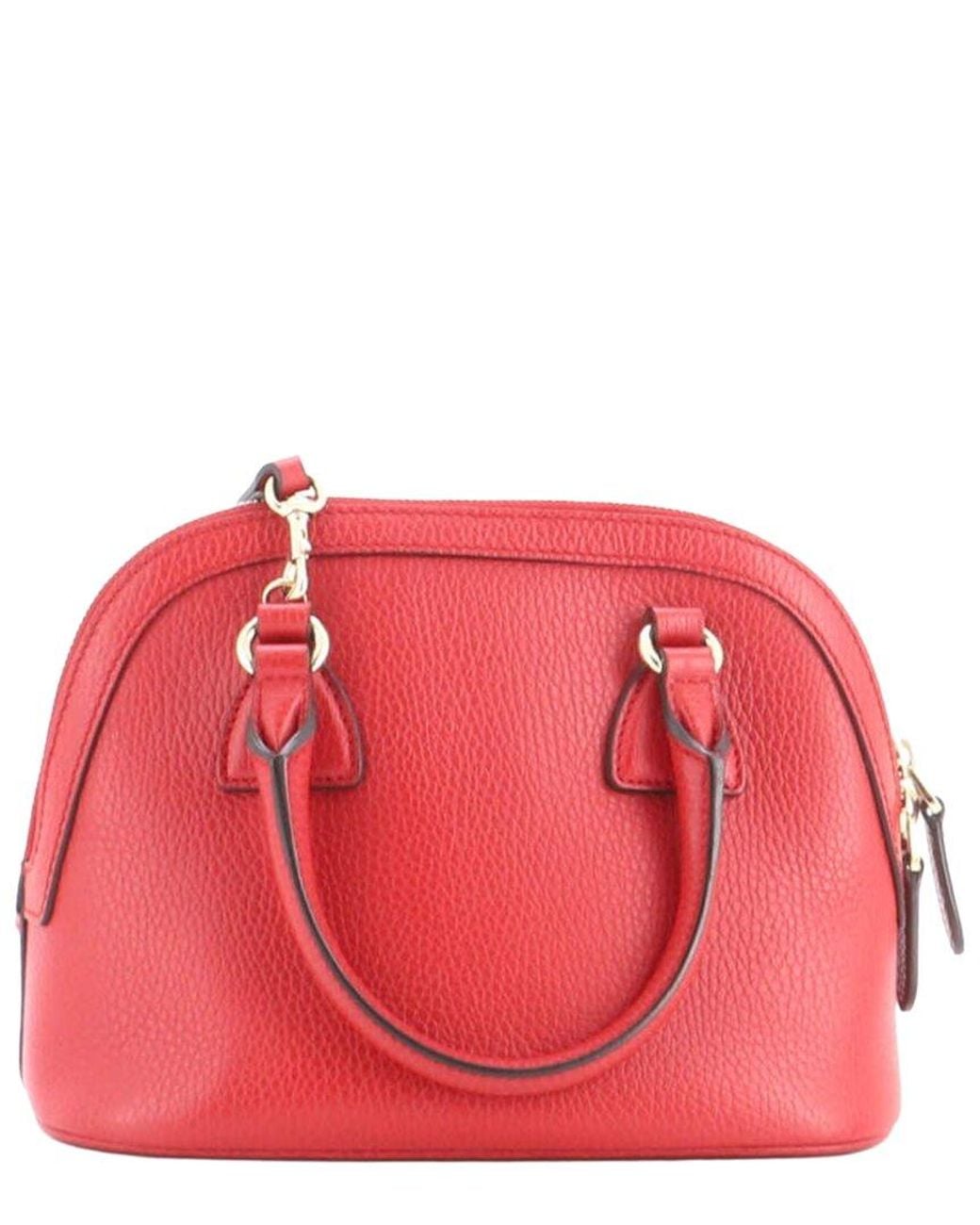 Gucci Red Sheep Leather Convertible Dome Satchel Mini (Authentic Pre-Loved)