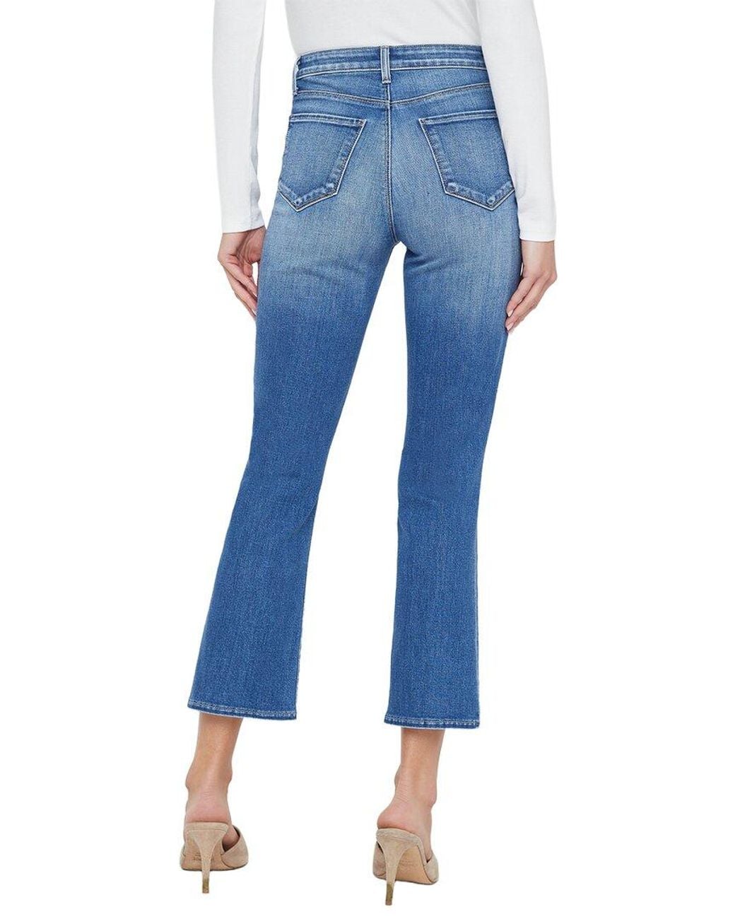 L'Agence Mira Ultra High-Rise Crop Micro Bootcut Jean in Blue | Lyst