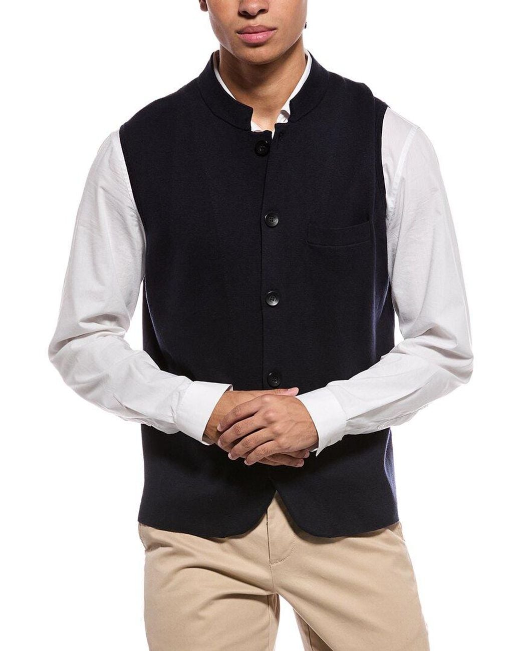 N.Peal Cashmere Blue Cashmere-Blend Waistcoat for men