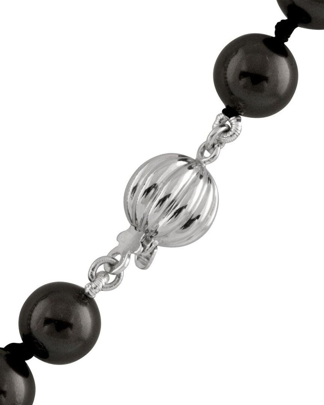 Splendid Metallic Silver 8-16mm Shell Pearl Necklace
