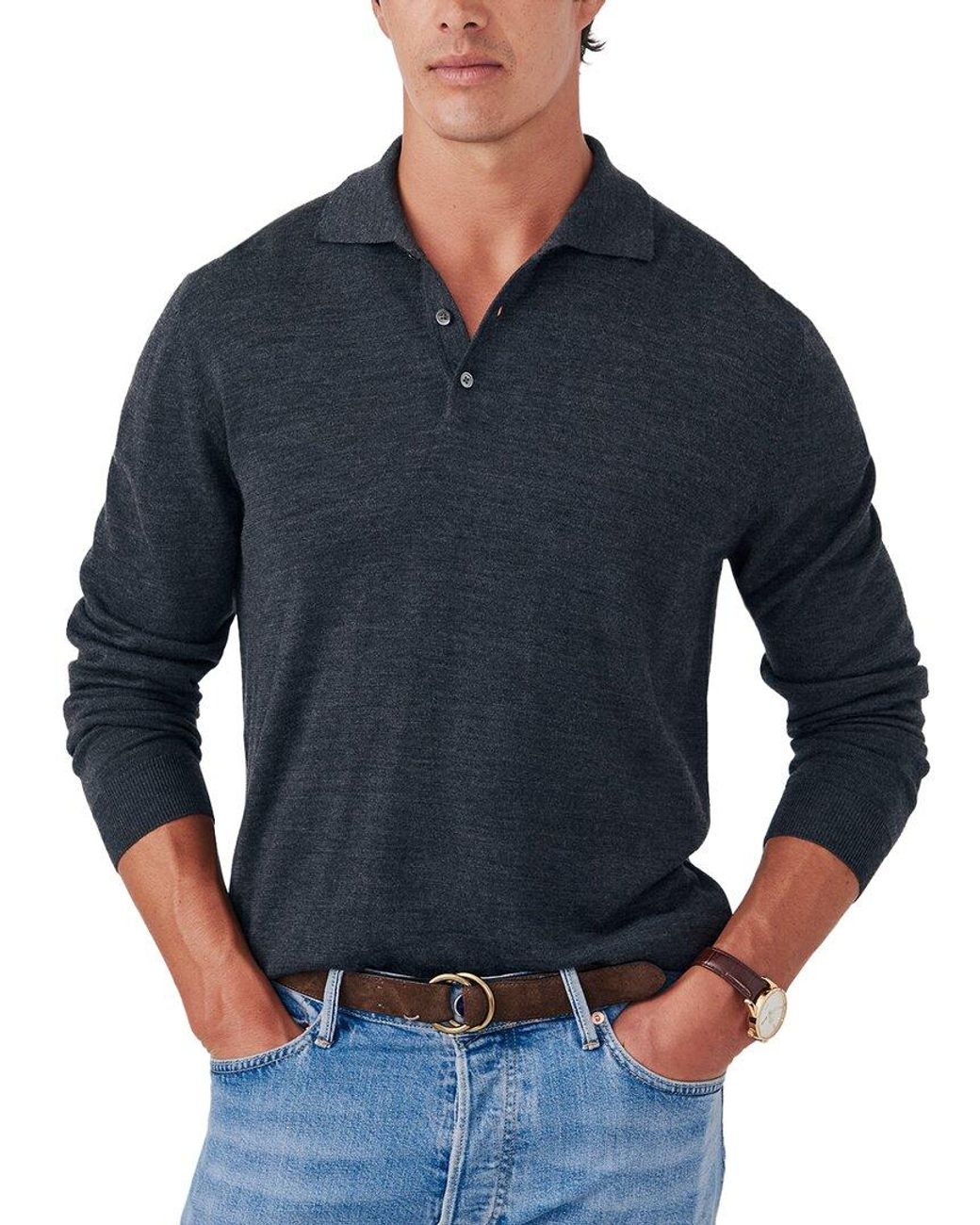 J.McLaughlin Blue J. Mclaughlin Savona Merino Shirt for men
