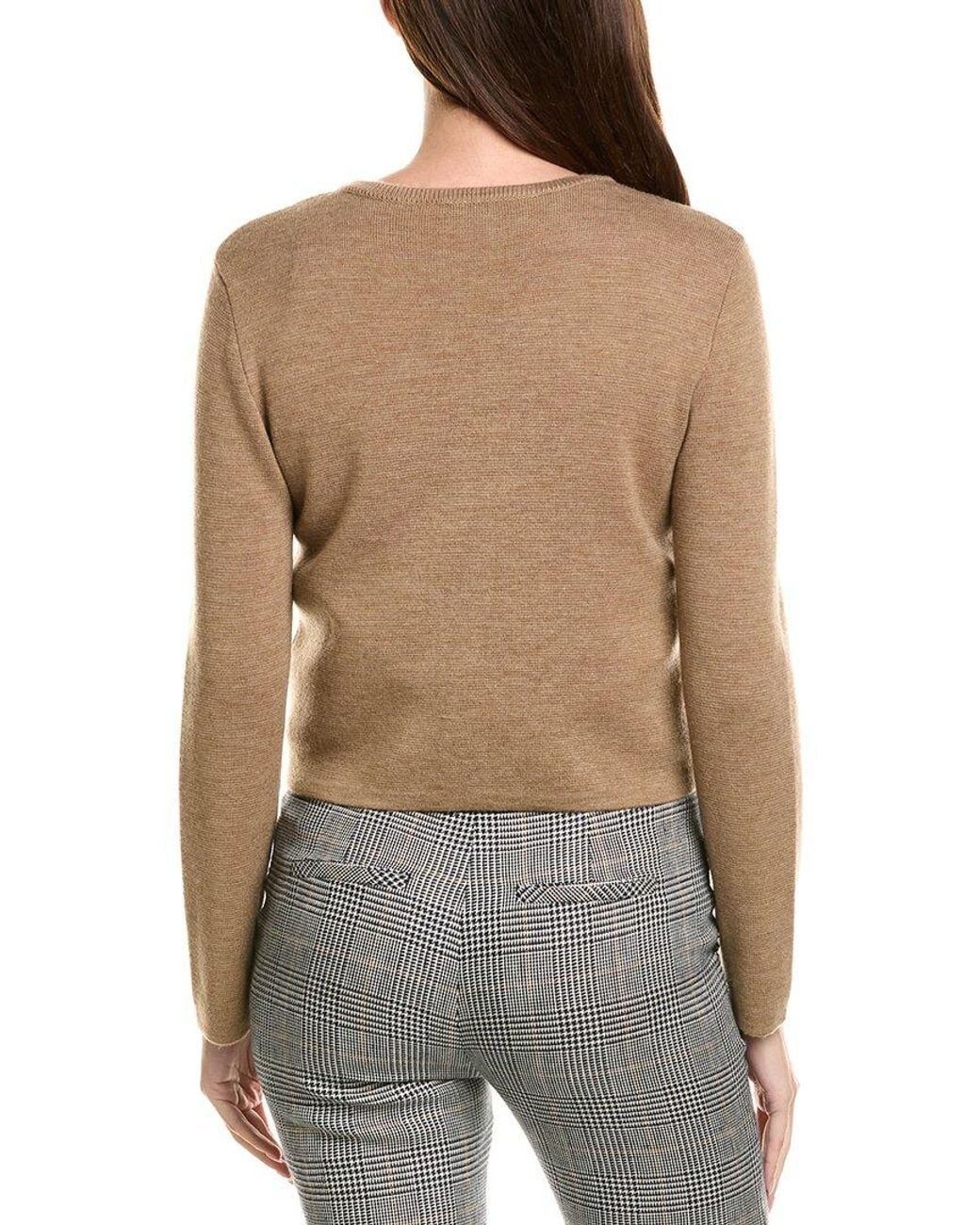 Bruno Magli Multicolor Cropped Crewneck Wool Jacket