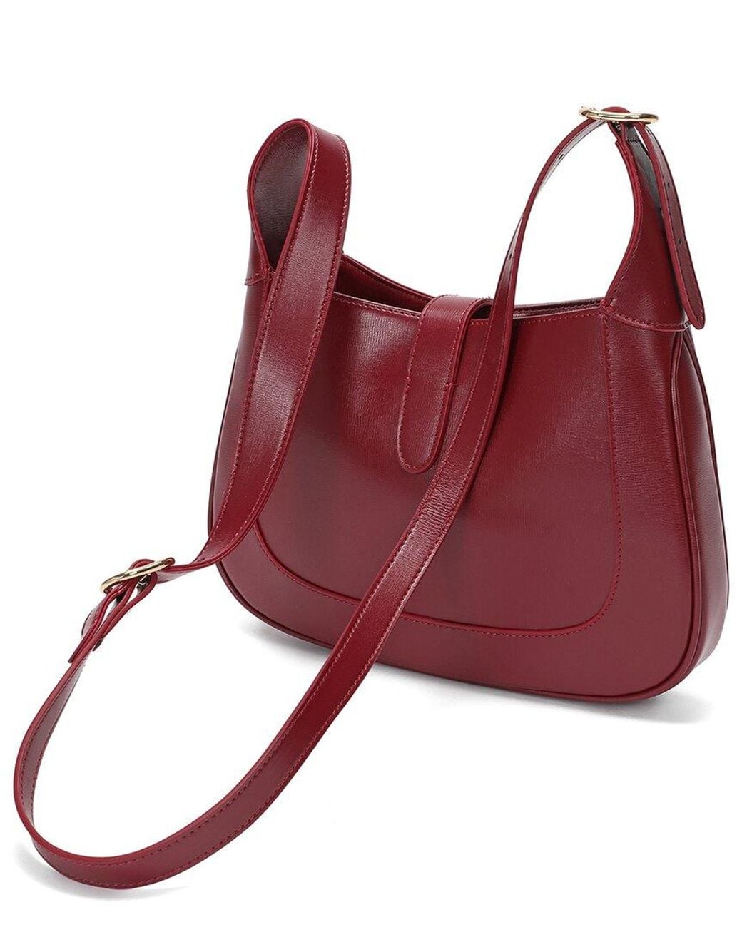 Tiffany & Fred Paris Red Smooth Leather Hobo Bag