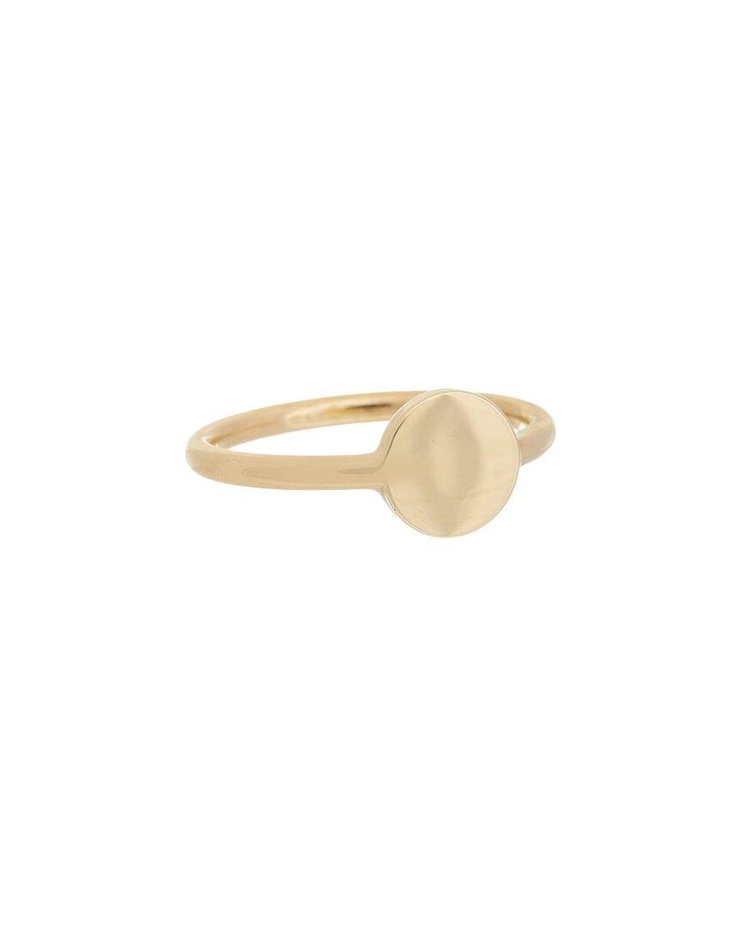 Italian Gold White 10K Disc Ring